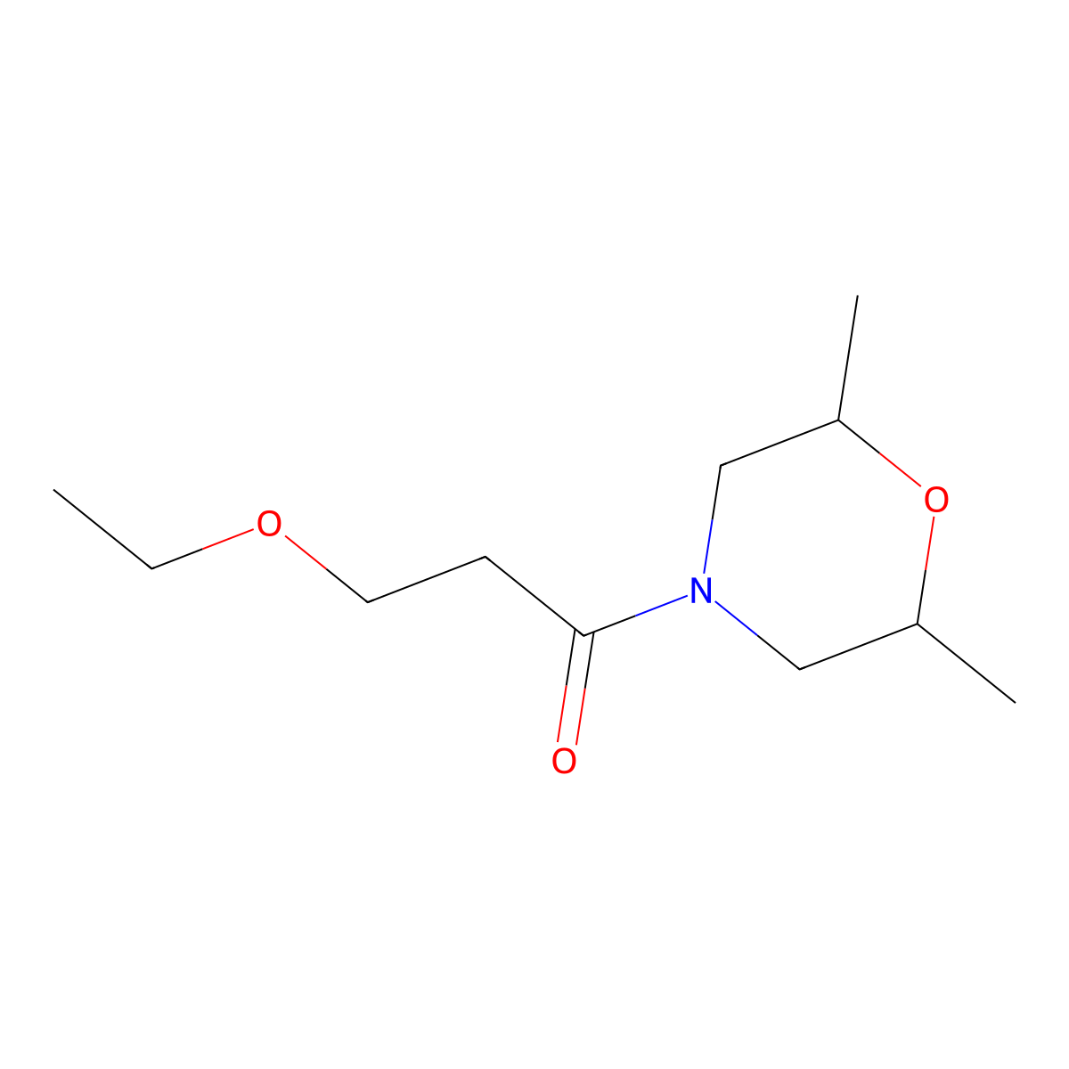 1-(2,6-Dimethylmorpholin-4-yl)-3-ethoxypropan-1-one molecular structure, CAS 831216-81-0