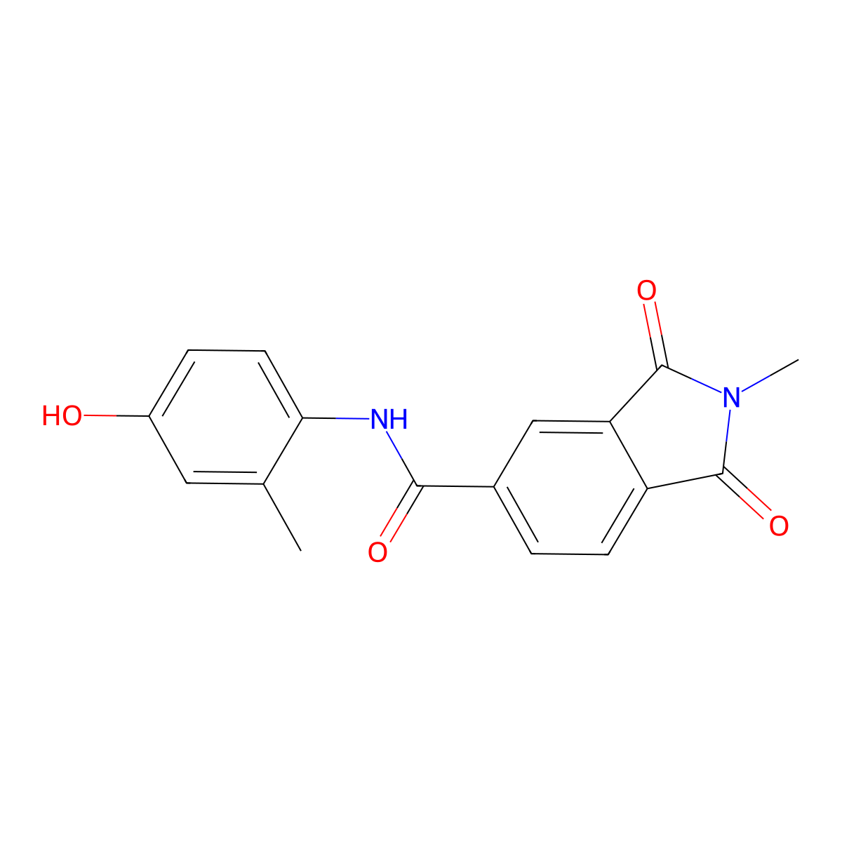 N-(4-hydroxy-2-methylphenyl)-2-methyl-1,3-dioxoisoindole-5-carboxamide molecular structure, CAS 831216-91-2