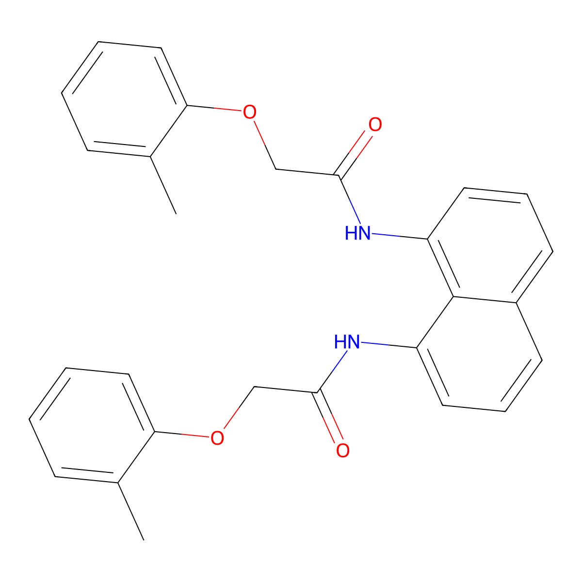 2-(2-methylphenoxy)-N-[8-[[2-(2-methylphenoxy)acetyl]amino]naphthalen-1-yl]acetamide molecular structure, CAS 831216-94-5