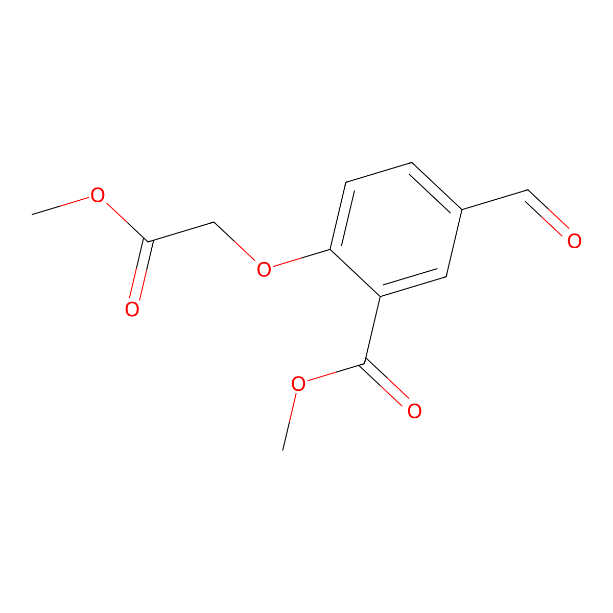 Benzoic acid, 5-formyl-2-(2-methoxy-2-oxoethoxy)-, methyl ester molecular structure, CAS 831217-47-1