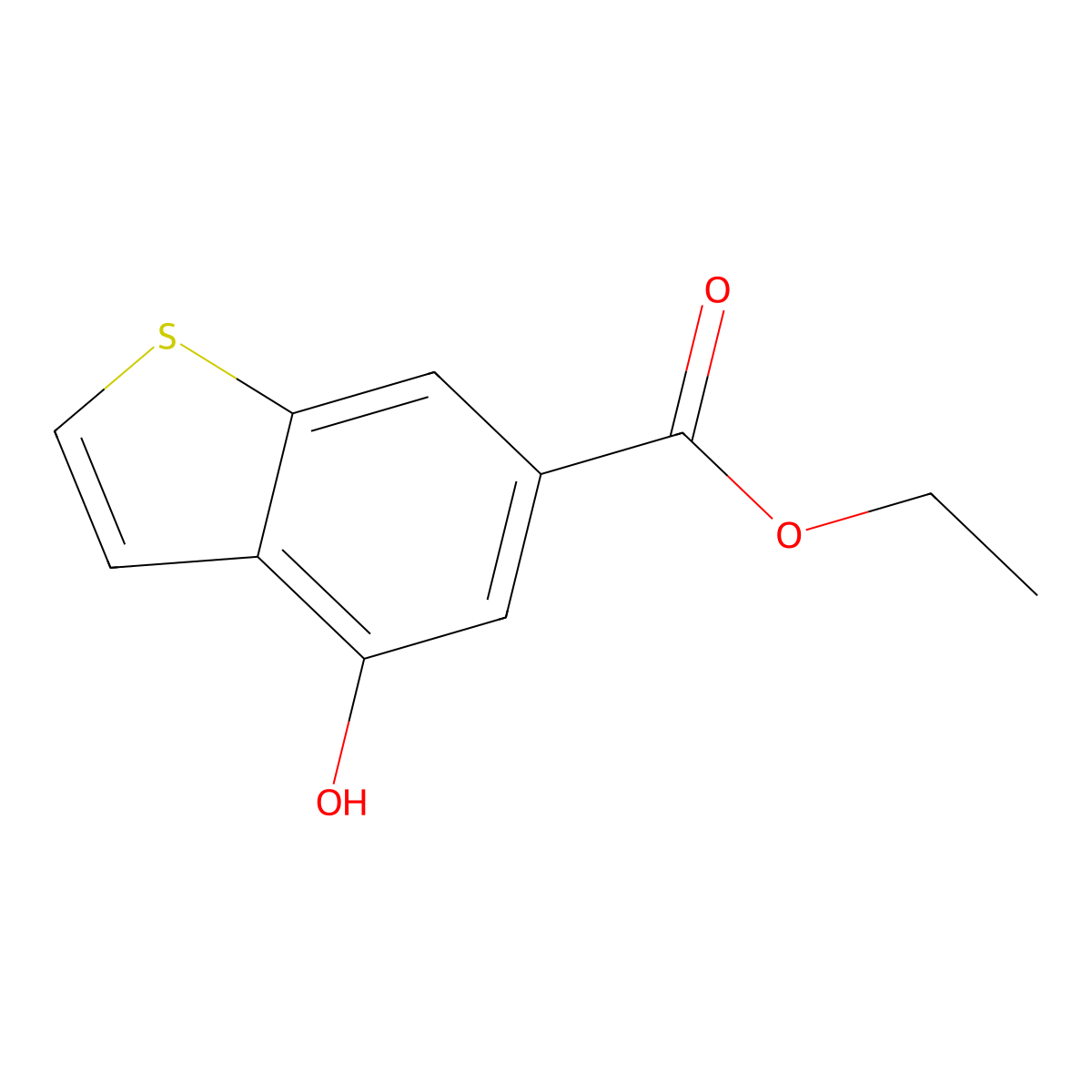 Ethyl 4-hydroxy-1-benzothiophene-6-carboxylate molecular structure, CAS 831222-68-5