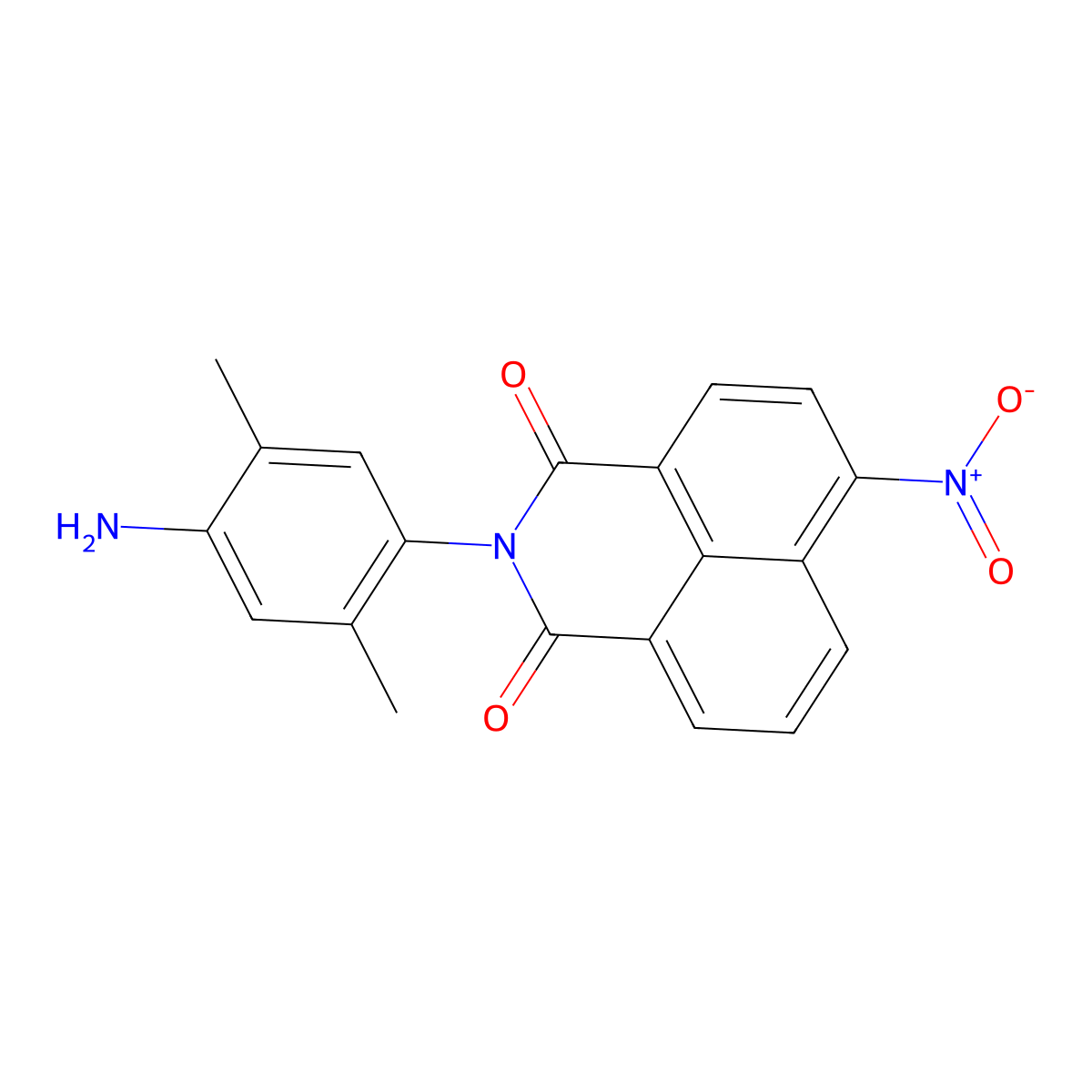 4-nitro-N-(4-amino-2,5-dimethylphenyl)-1,8-naphthalimide molecular structure, CAS 831227-52-2