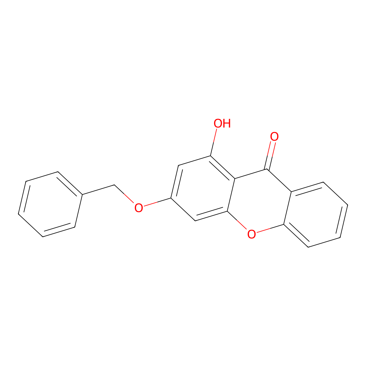 1-Hydroxy-3-phenylmethoxyxanthen-9-one molecular structure, CAS 831228-90-1