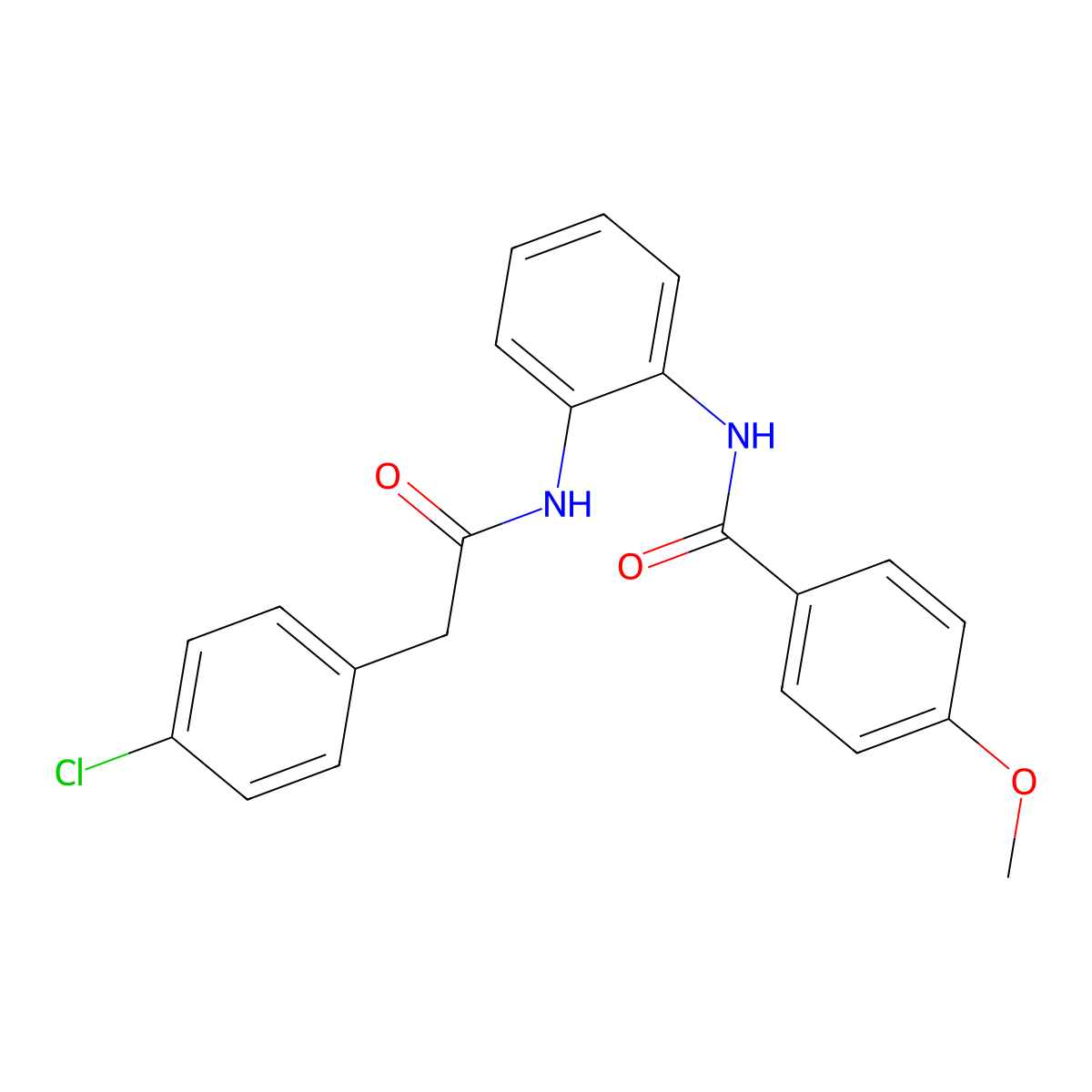 N-[2-[[2-(4-chlorophenyl)acetyl]amino]phenyl]-4-methoxybenzamide molecular structure, CAS 831229-06-2