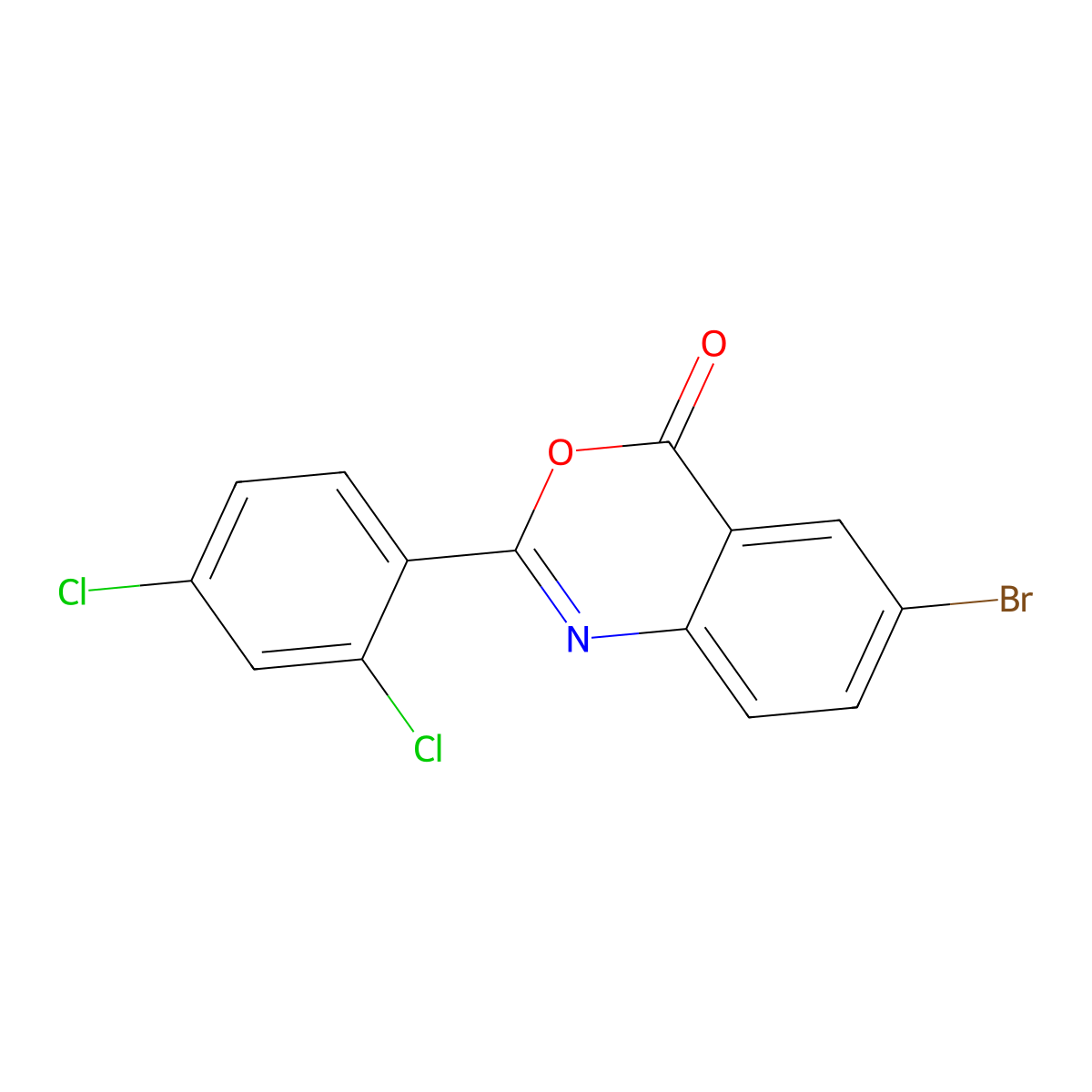 6-Bromo-2-(2,4-dichlorophenyl)-3,1-benzoxazin-4-one molecular structure, CAS 831229-15-3