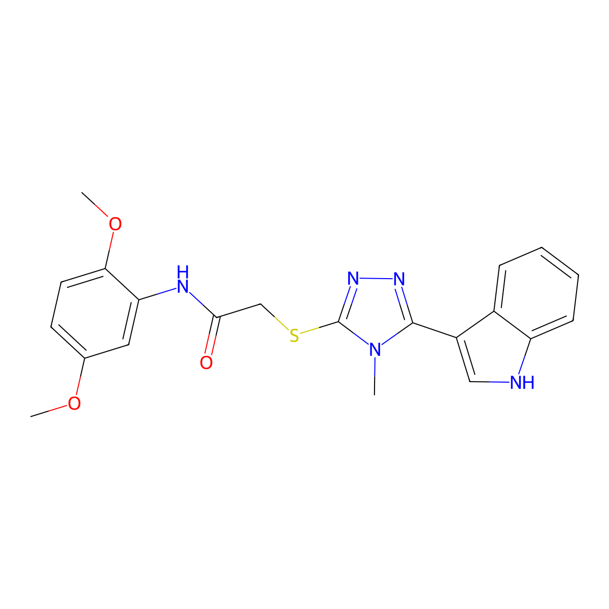 2-((5-(1H-indol-3-yl)-4-methyl-4H-1,2,4-triazol-3-yl)thio)-N-(2,5-dimethoxyphenyl)acetamide molecular structure, CAS 831229-16-4