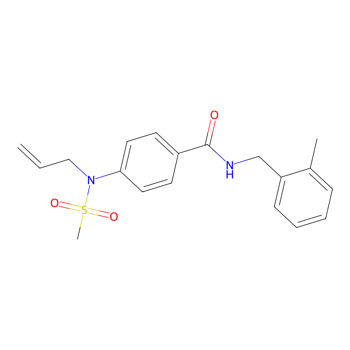 N-[(2-methylphenyl)methyl]-4-[methylsulfonyl(prop-2-enyl)amino]benzamide molecular structure, CAS 831229-42-6