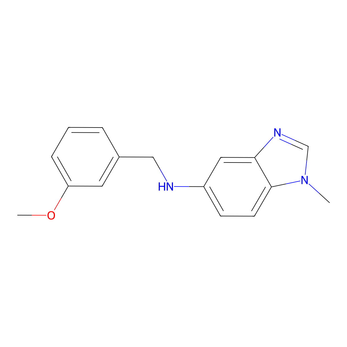 N-[(3-methoxyphenyl)methyl]-1-methylbenzimidazol-5-amine molecular structure, CAS 831229-68-6