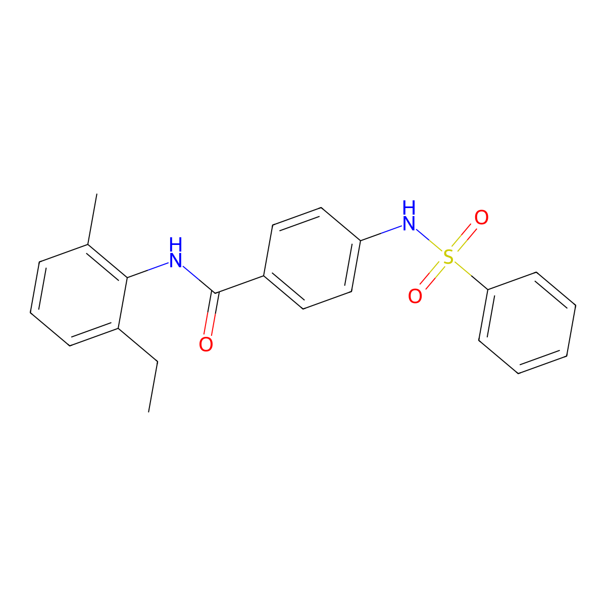 4-(benzenesulfonamido)-N-(2-ethyl-6-methylphenyl)benzamide molecular structure, CAS 831229-75-5