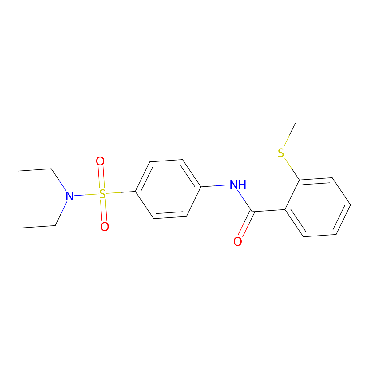 N-[4-(diethylsulfamoyl)phenyl]-2-methylsulfanylbenzamide molecular structure, CAS 831229-80-2