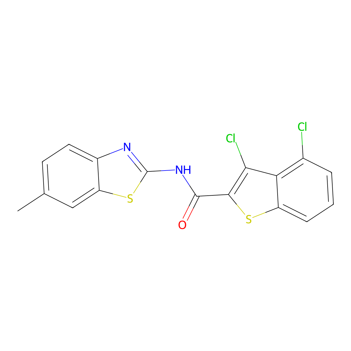 3,4-dichloro-N-(6-methyl-1,3-benzothiazol-2-yl)-1-benzothiophene-2-carboxamide molecular structure, CAS 831230-31-0