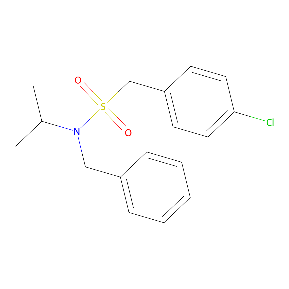 N-benzyl-1-(4-chlorophenyl)-N-propan-2-ylmethanesulfonamide molecular structure, CAS 831230-35-4