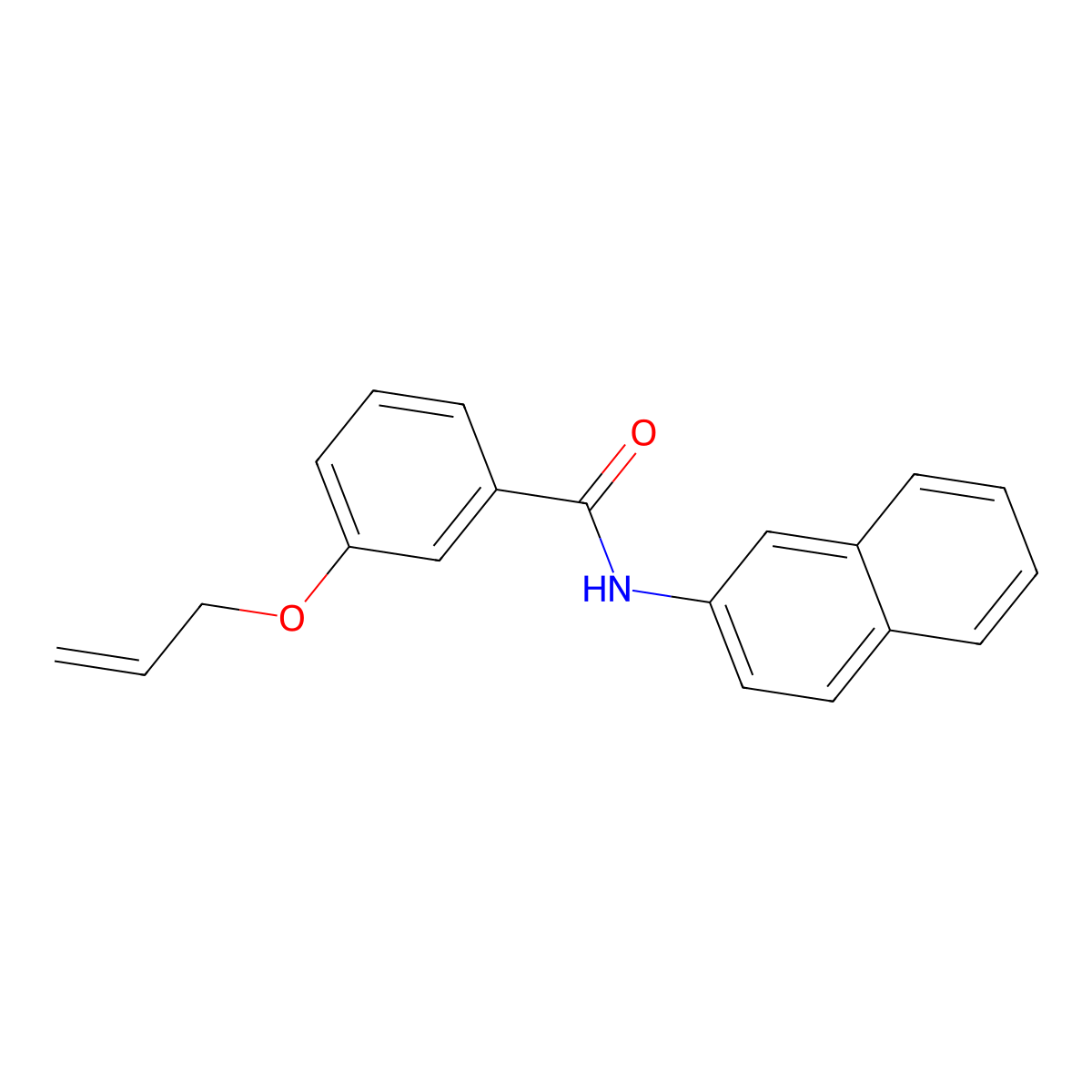 N-naphthalen-2-yl-3-prop-2-enoxybenzamide molecular structure, CAS 831230-36-5