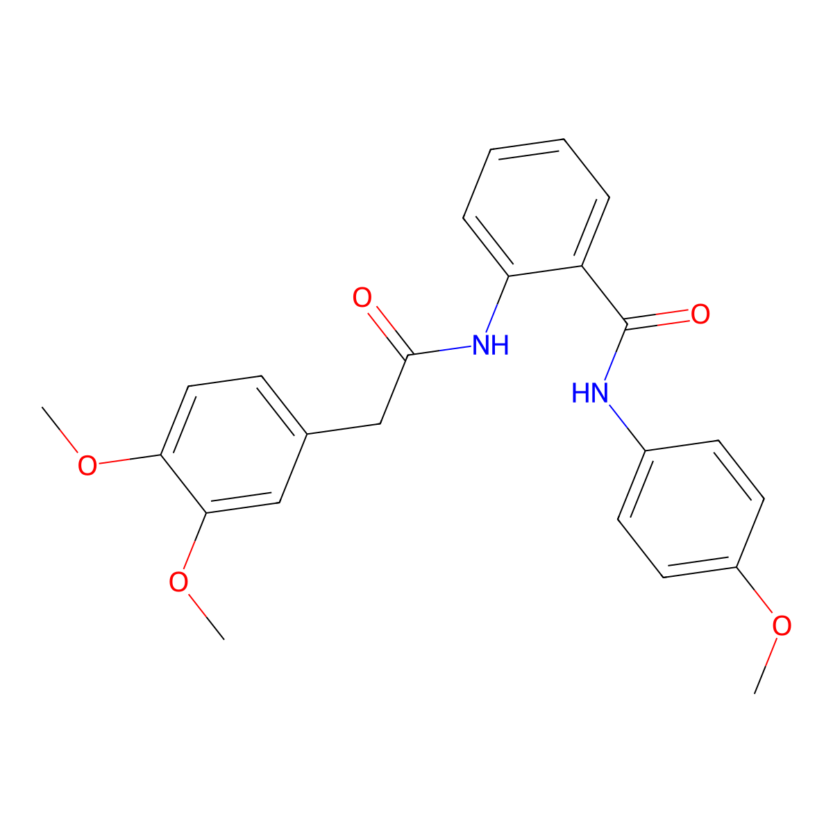 2-[[2-(3,4-dimethoxyphenyl)acetyl]amino]-N-(4-methoxyphenyl)benzamide molecular structure, CAS 831230-58-1