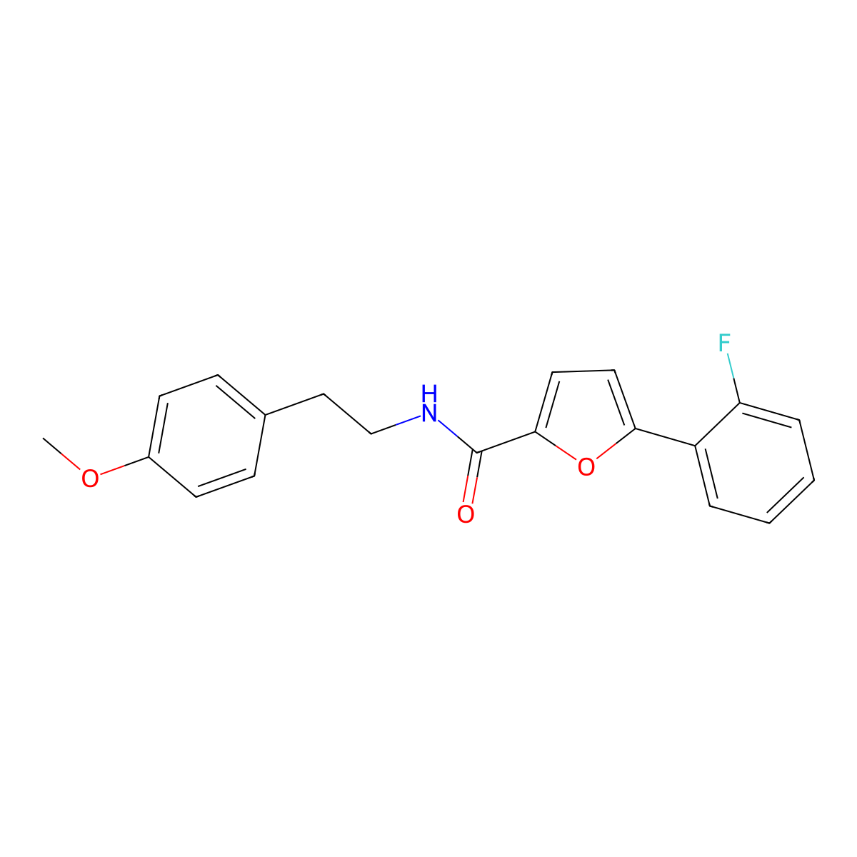 5-(2-fluorophenyl)-N-[2-(4-methoxyphenyl)ethyl]furan-2-carboxamide molecular structure, CAS 831231-20-0