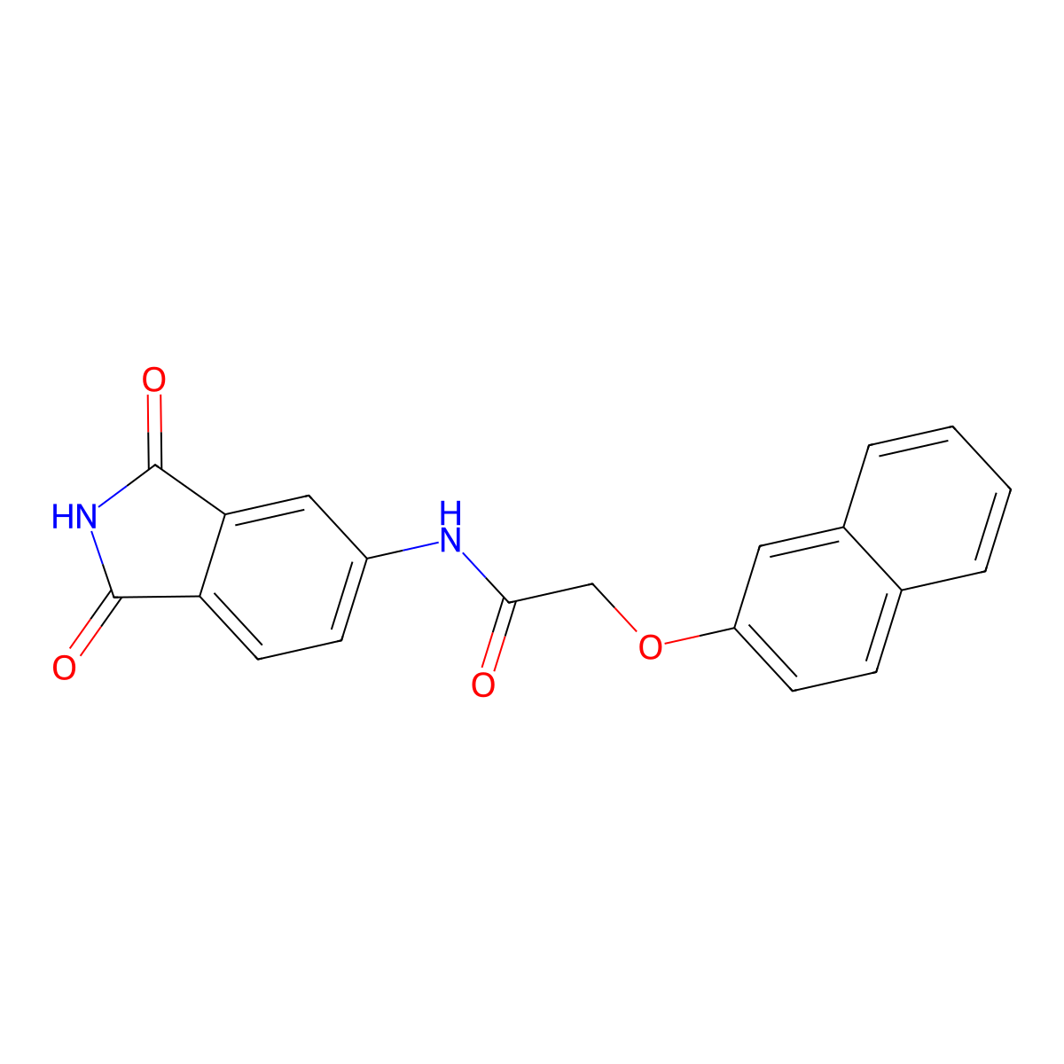 N-(1,3-dioxoisoindol-5-yl)-2-naphthalen-2-yloxyacetamide molecular structure, CAS 831231-27-7