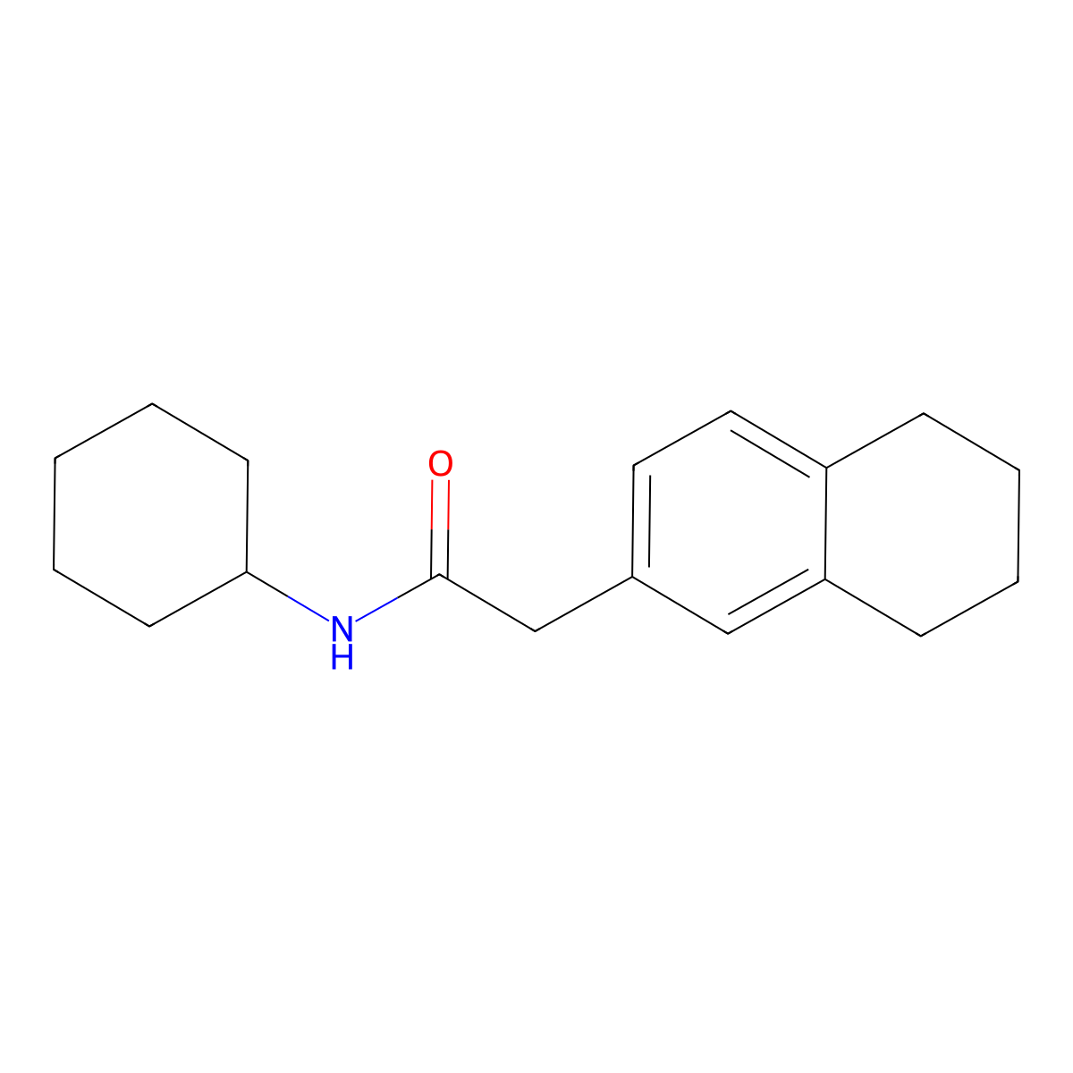 N-cyclohexyl-2-(5,6,7,8-tetrahydronaphthalen-2-yl)acetamide molecular structure, CAS 831231-50-6
