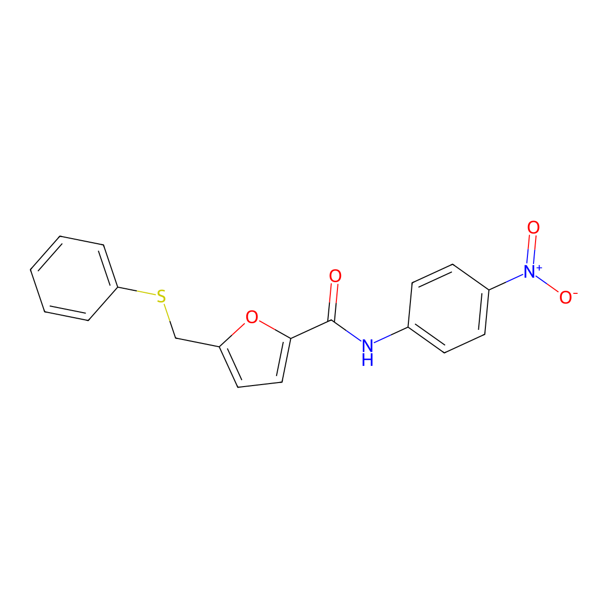 N-(4-nitrophenyl)-5-[(phenylsulfanyl)methyl]furan-2-carboxamide molecular structure, CAS 831231-56-2