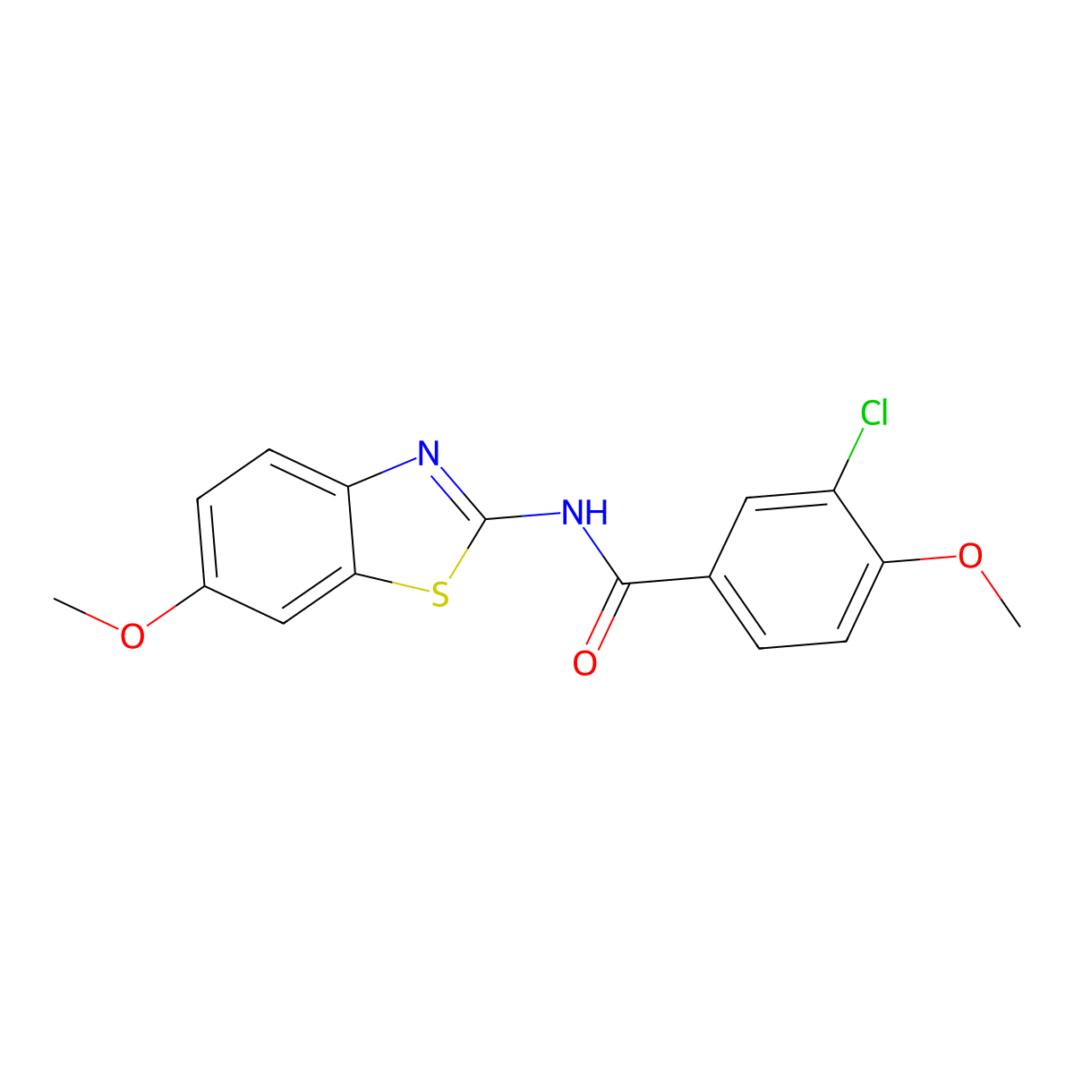 3-chloro-4-methoxy-N-(6-methoxy-1,3-benzothiazol-2-yl)benzamide molecular structure, CAS 831232-45-2
