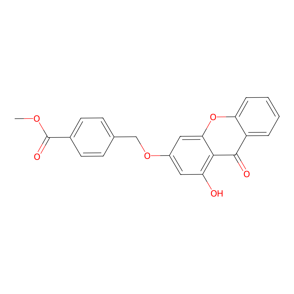 methyl 4-{[(1-hydroxy-9-oxo-9H-xanthen-3-yl)oxy]methyl}benzoate molecular structure, CAS 831232-70-3
