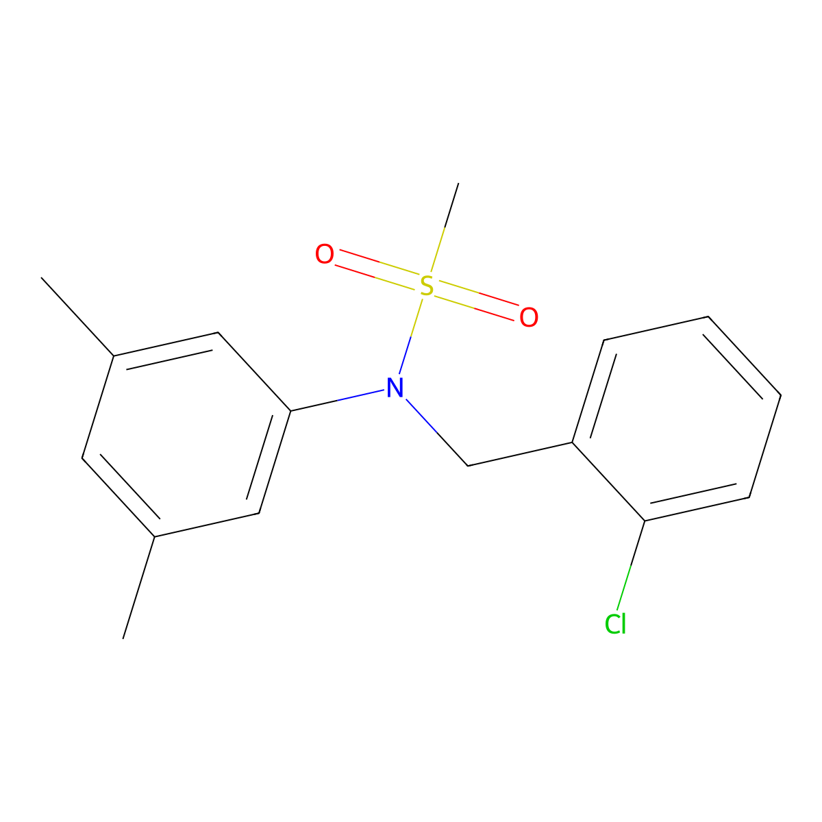 N-[(2-chlorophenyl)methyl]-N-(3,5-dimethylphenyl)methanesulfonamide molecular structure, CAS 831233-00-2