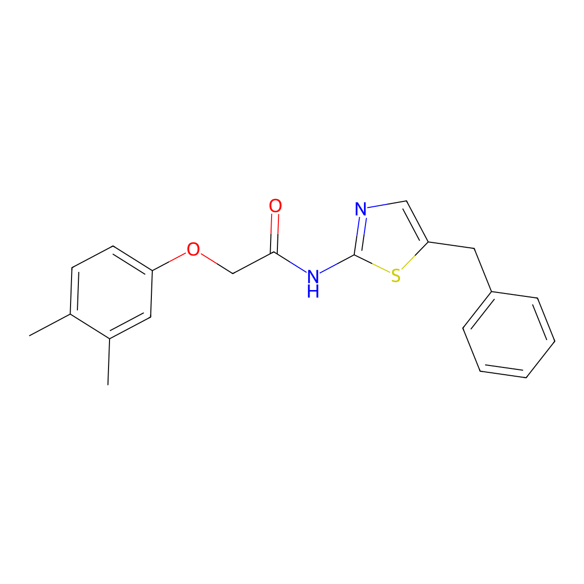 N-(5-benzyl-1,3-thiazol-2-yl)-2-(3,4-dimethylphenoxy)acetamide molecular structure, CAS 831233-05-7