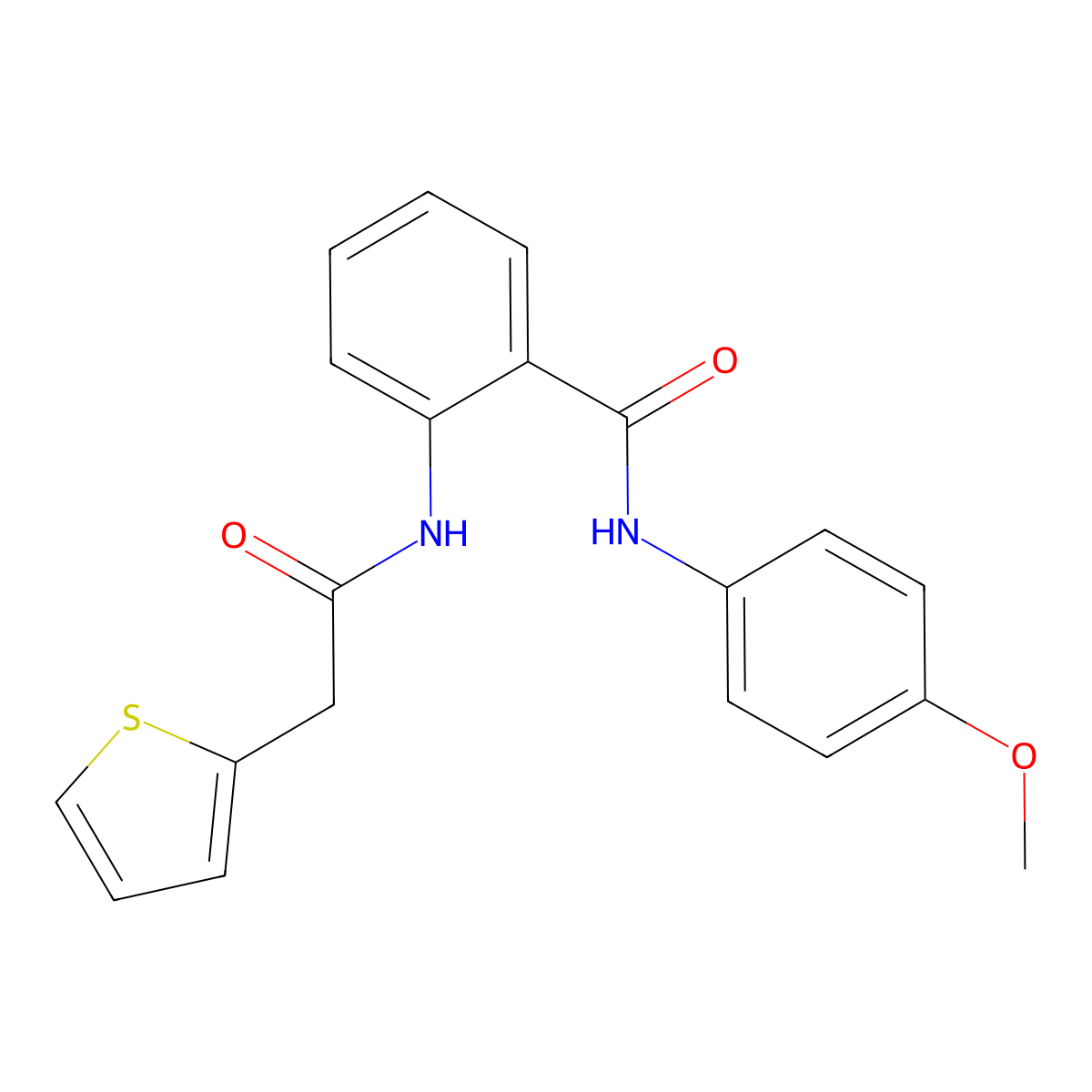 N-(4-methoxyphenyl)-2-[(2-thiophen-2-ylacetyl)amino]benzamide molecular structure, CAS 831233-14-8