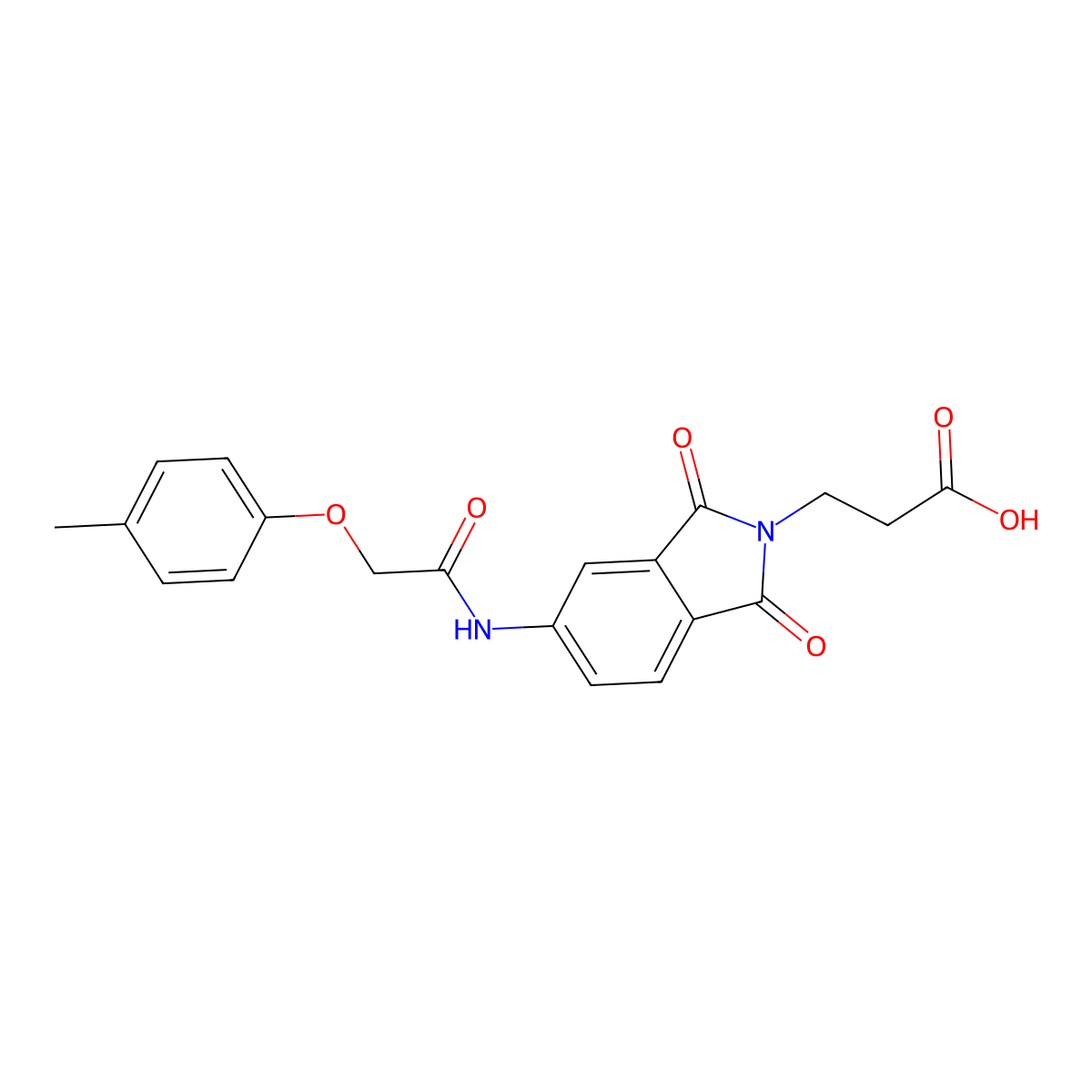 3-(5-{[(4-methylphenoxy)acetyl]amino}-1,3-dioxo-1,3-dihydro-2H-isoindol-2-yl)propanoic acid molecular structure, CAS 831233-16-0