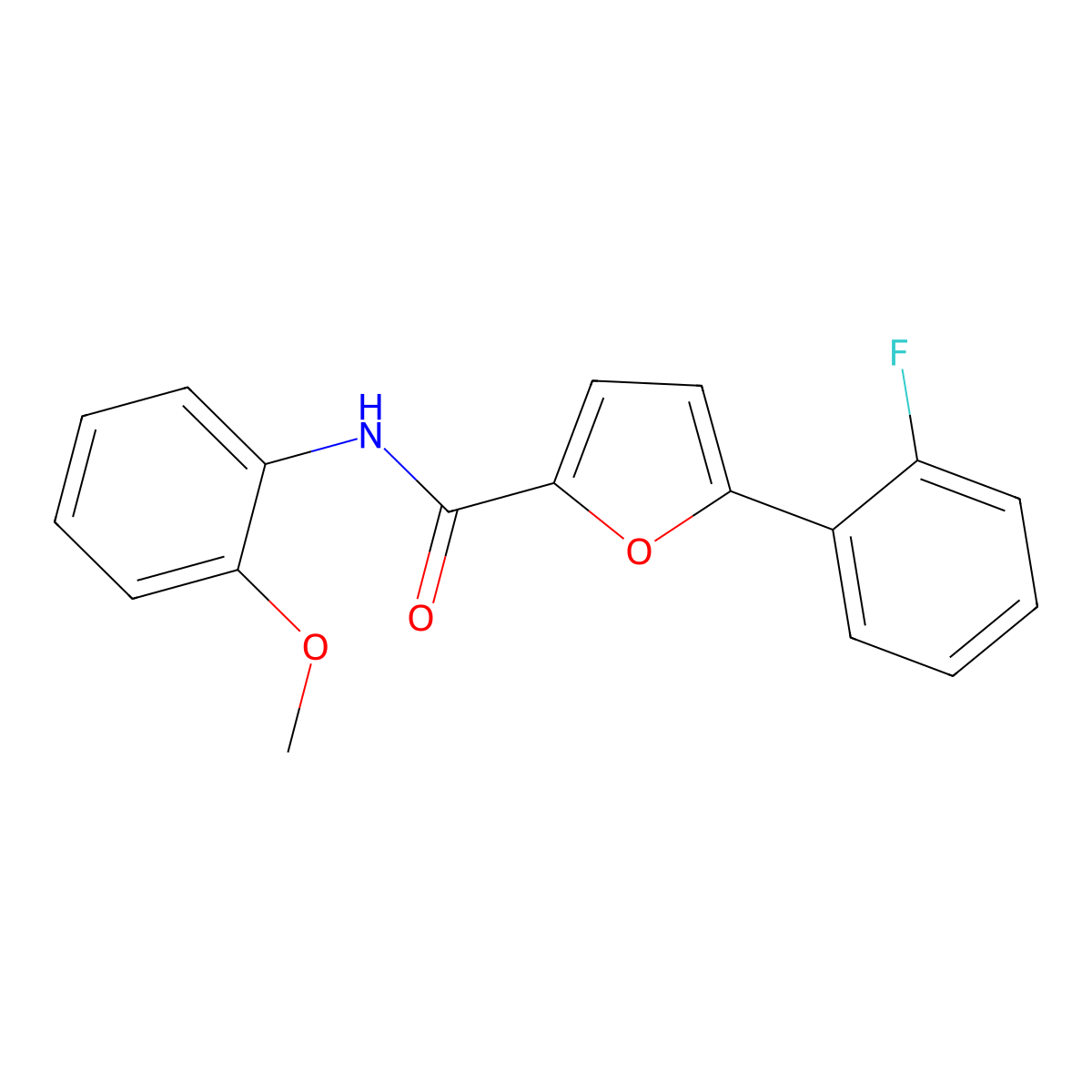 5-(2-fluorophenyl)-N-(2-methoxyphenyl)furan-2-carboxamide molecular structure, CAS 831233-21-7