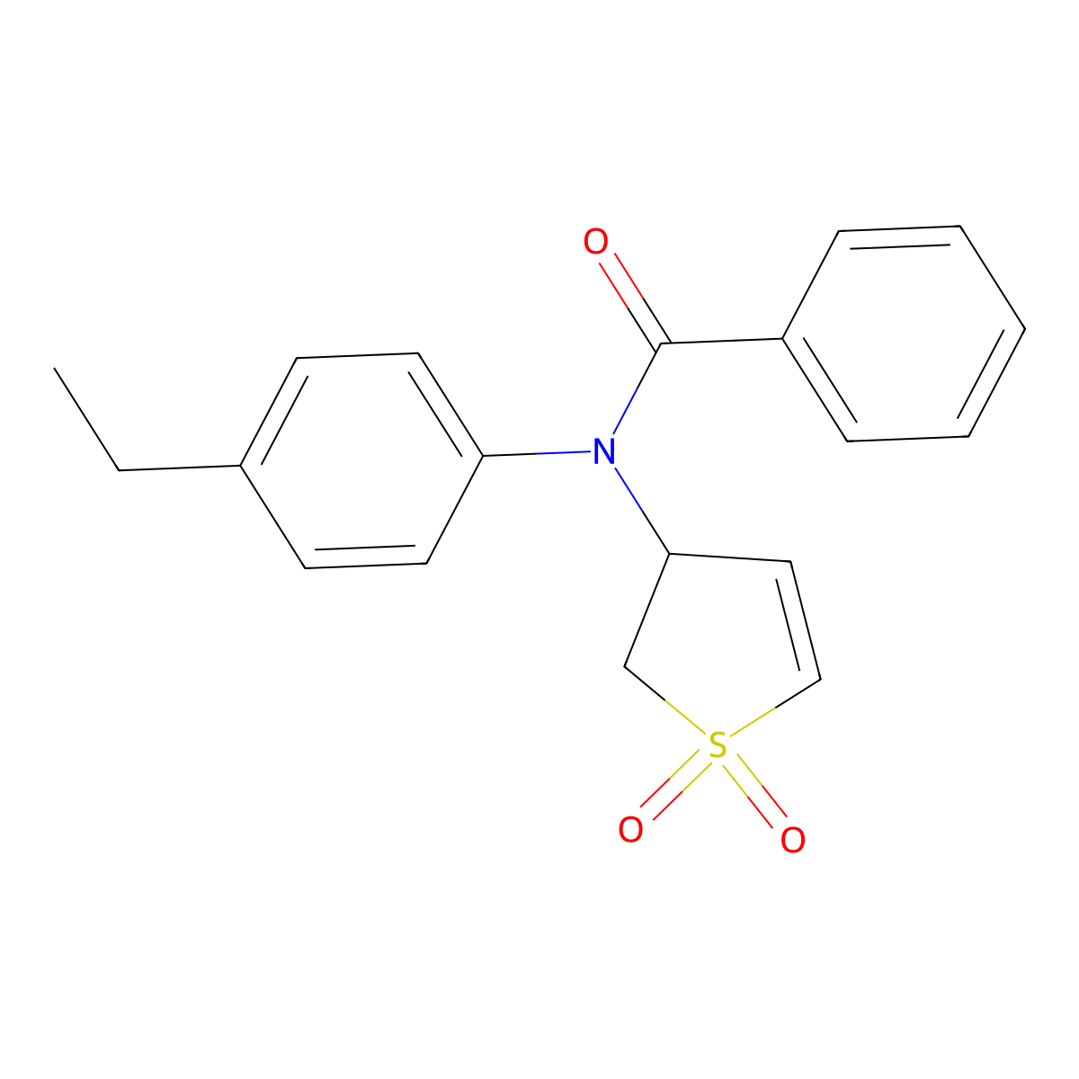 N-(1,1-dioxo-2,3-dihydrothiophen-3-yl)-N-(4-ethylphenyl)benzamide molecular structure, CAS 831233-41-1