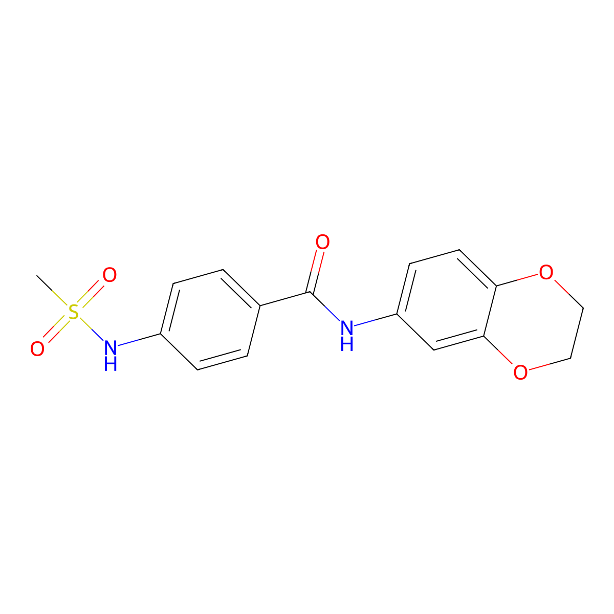 N-(2,3-dihydro-1,4-benzodioxin-6-yl)-4-(methanesulfonamido)benzamide molecular structure, CAS 831233-54-6