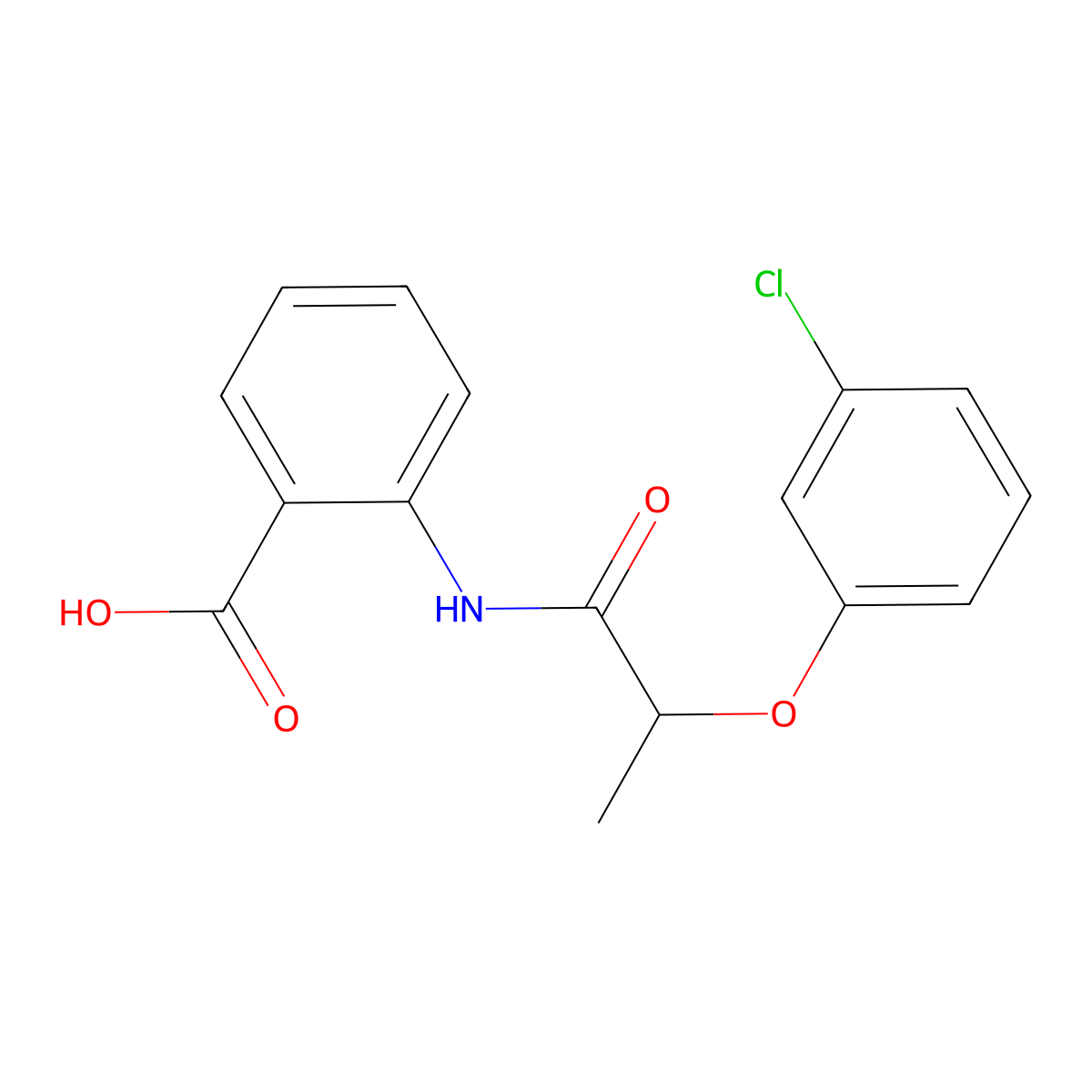 2-{[2-(3-Chlorophenoxy)propanoyl]amino}benzoic acid molecular structure, CAS 831233-70-6
