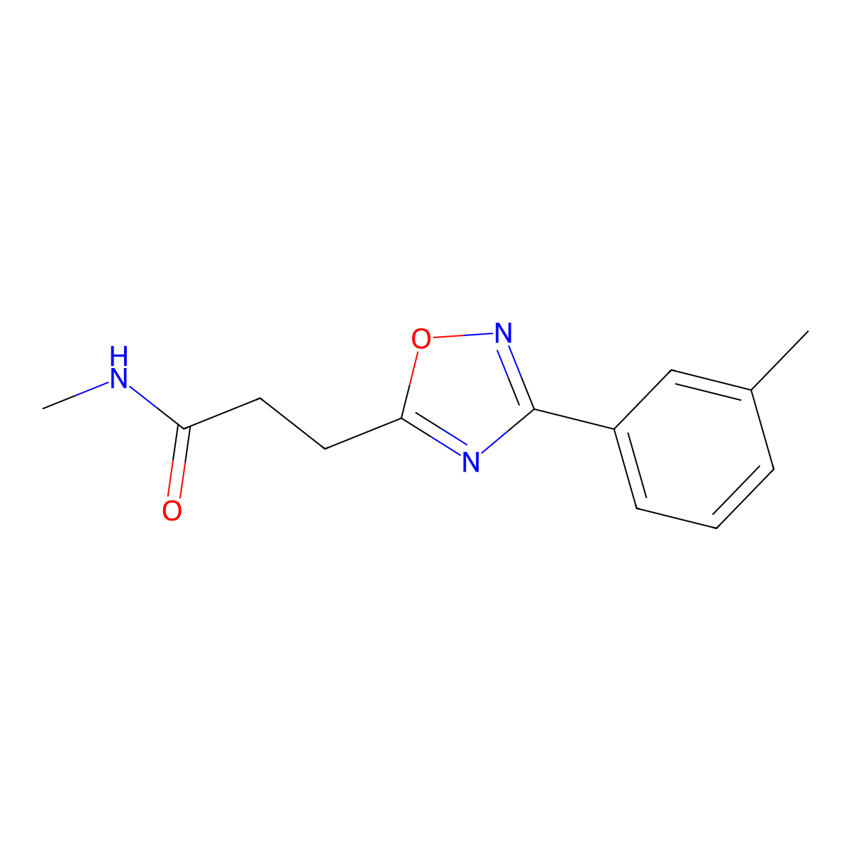 N-methyl-3-[3-(3-methylphenyl)-1,2,4-oxadiazol-5-yl]propanamide molecular structure, CAS 831233-95-5