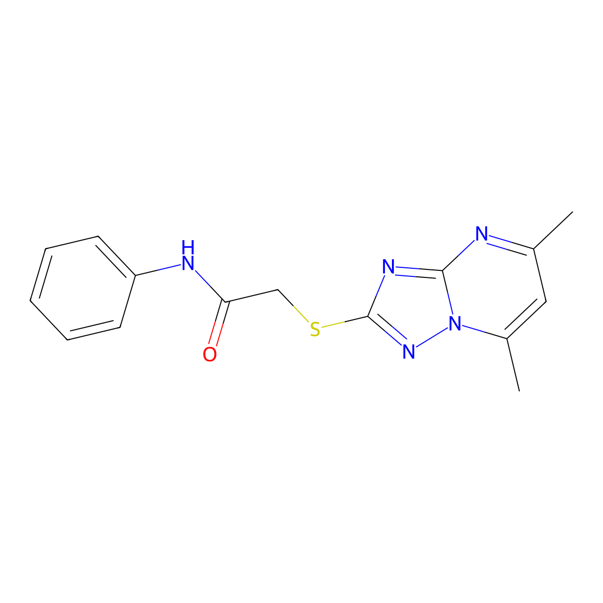 2-[(5,7-dimethyl[1,2,4]triazolo[1,5-a]pyrimidin-2-yl)thio]-N-phenylacetamide molecular structure, CAS 831234-10-7