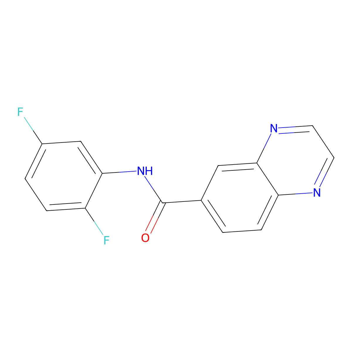 N-(2,5-difluorophenyl)quinoxaline-6-carboxamide molecular structure, CAS 831234-15-2