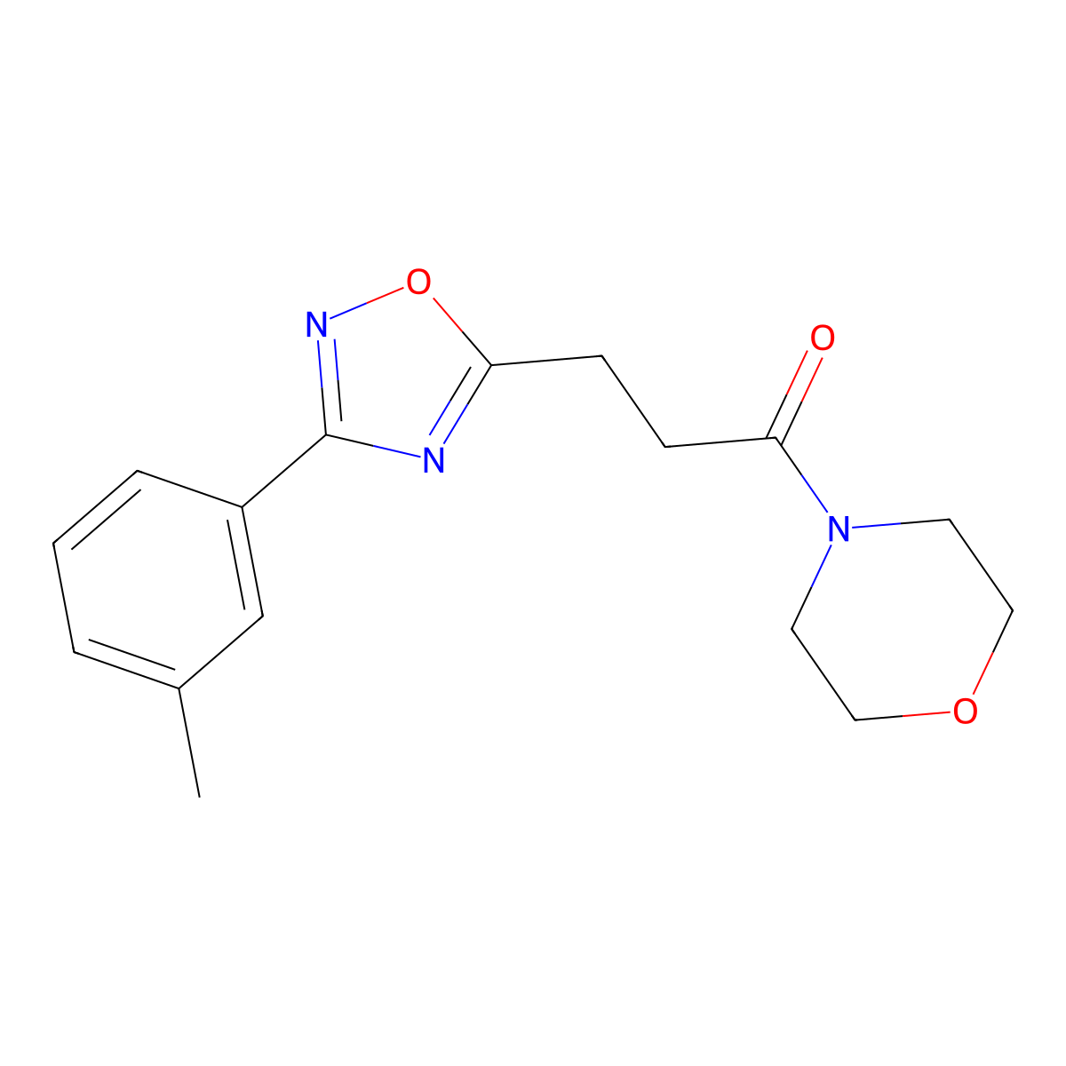 3-[3-(3-Methylphenyl)-1,2,4-oxadiazol-5-yl]-1-morpholin-4-ylpropan-1-one molecular structure, CAS 831234-17-4
