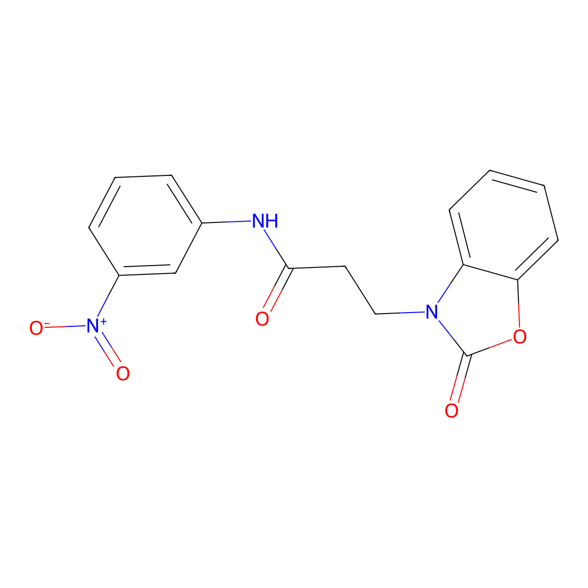 N-(3-nitrophenyl)-3-(2-oxo-1,3-benzoxazol-3(2H)-yl)propanamide molecular structure, CAS 831234-22-1