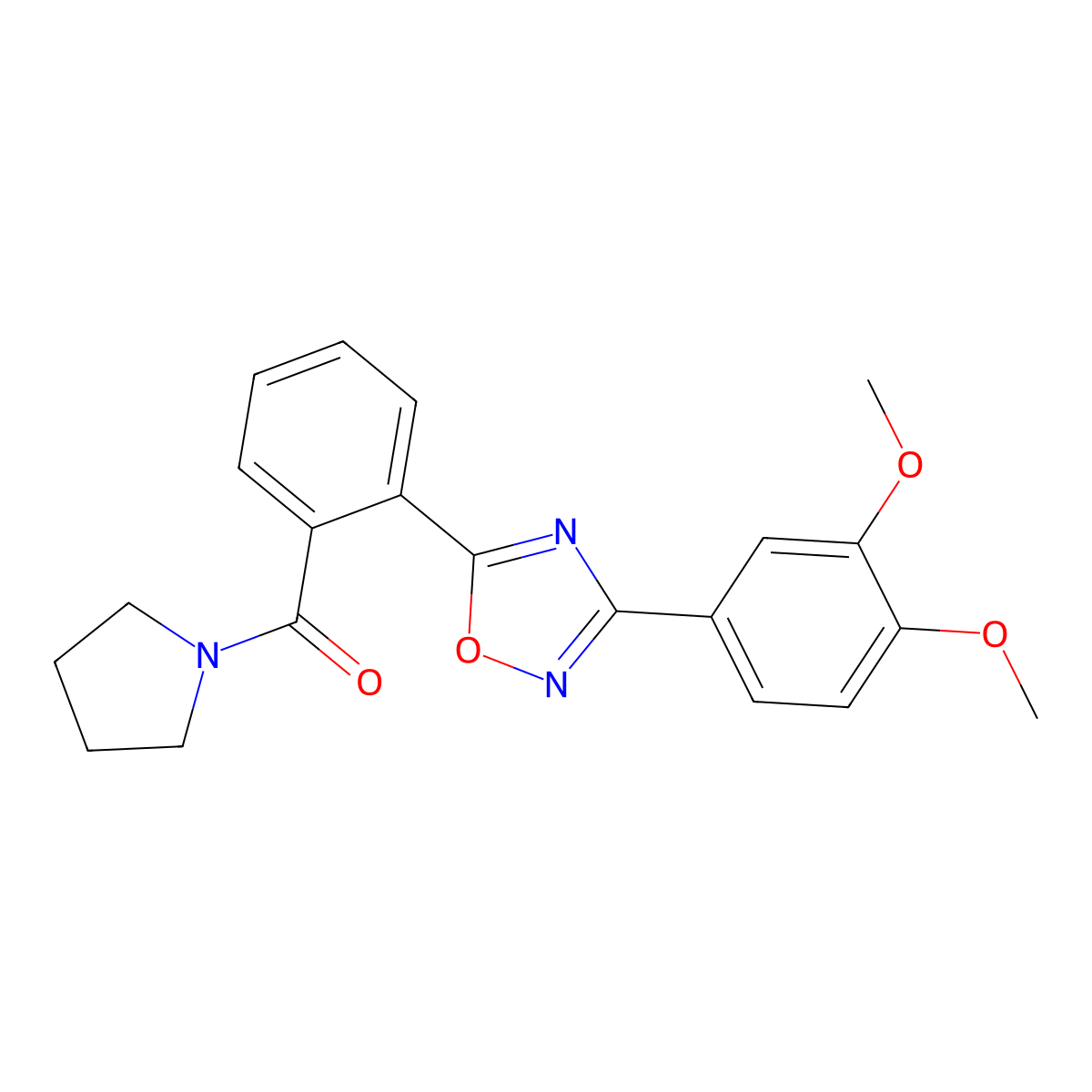 [2-[3-(3,4-Dimethoxyphenyl)-1,2,4-oxadiazol-5-yl]phenyl]-pyrrolidin-1-ylmethanone molecular structure, CAS 831234-32-3