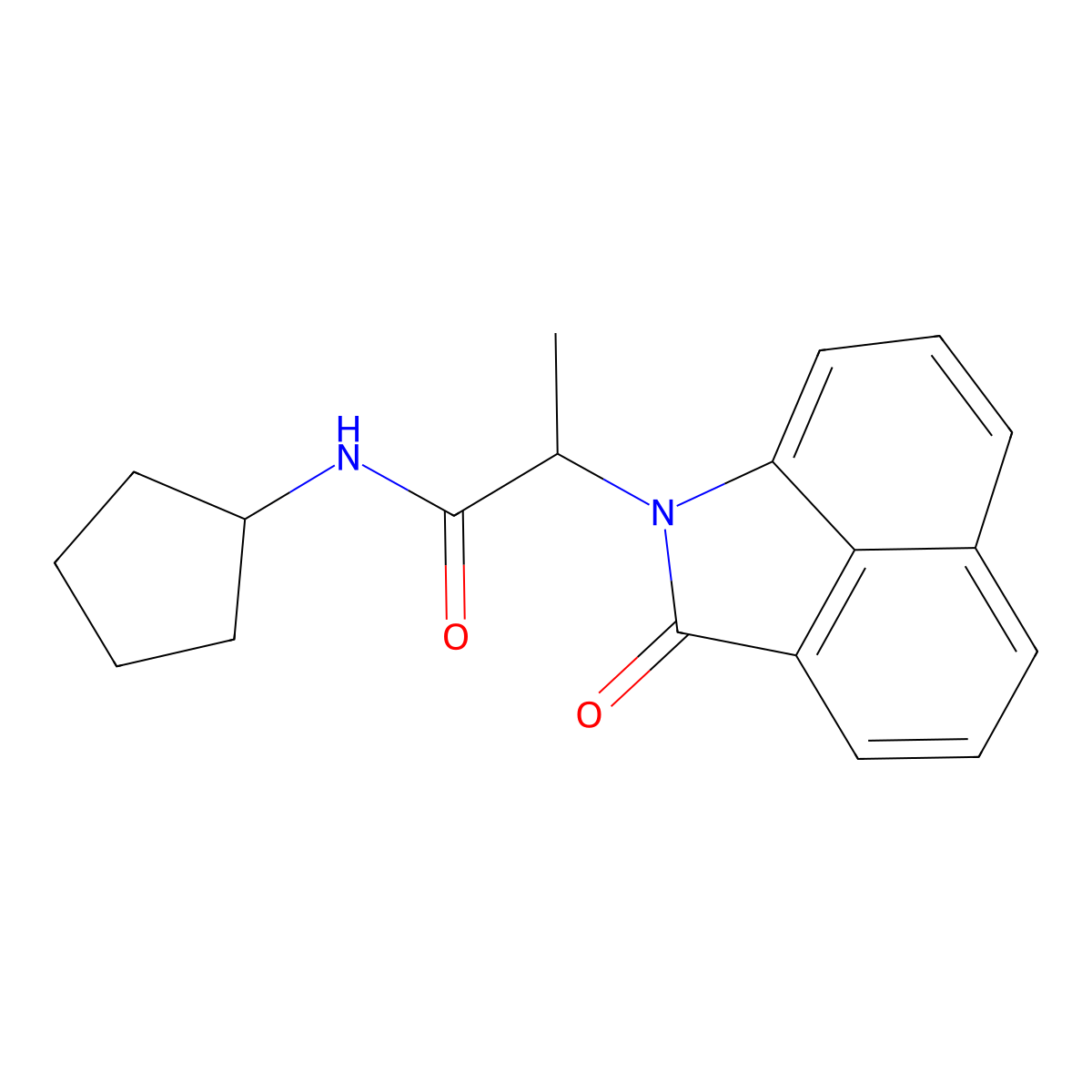 N-cyclopentyl-2-(2-oxobenzo[cd]indol-1(2H)-yl)propanamide molecular structure, CAS 831234-43-6