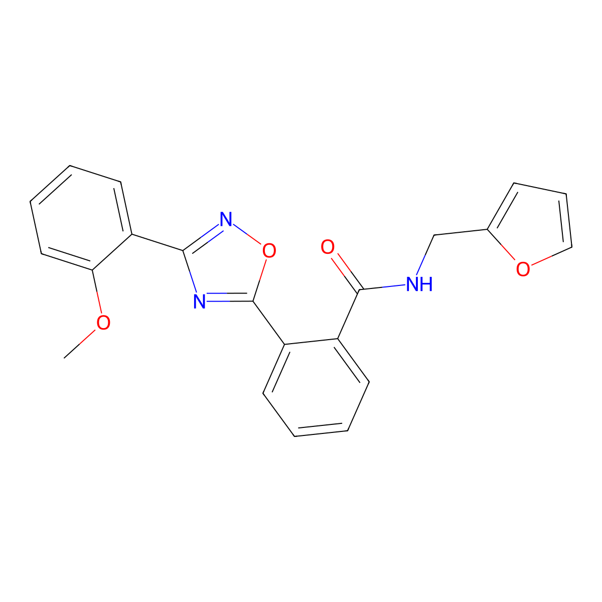 N-(furan-2-ylmethyl)-2-[3-(2-methoxyphenyl)-1,2,4-oxadiazol-5-yl]benzamide molecular structure, CAS 831234-46-9