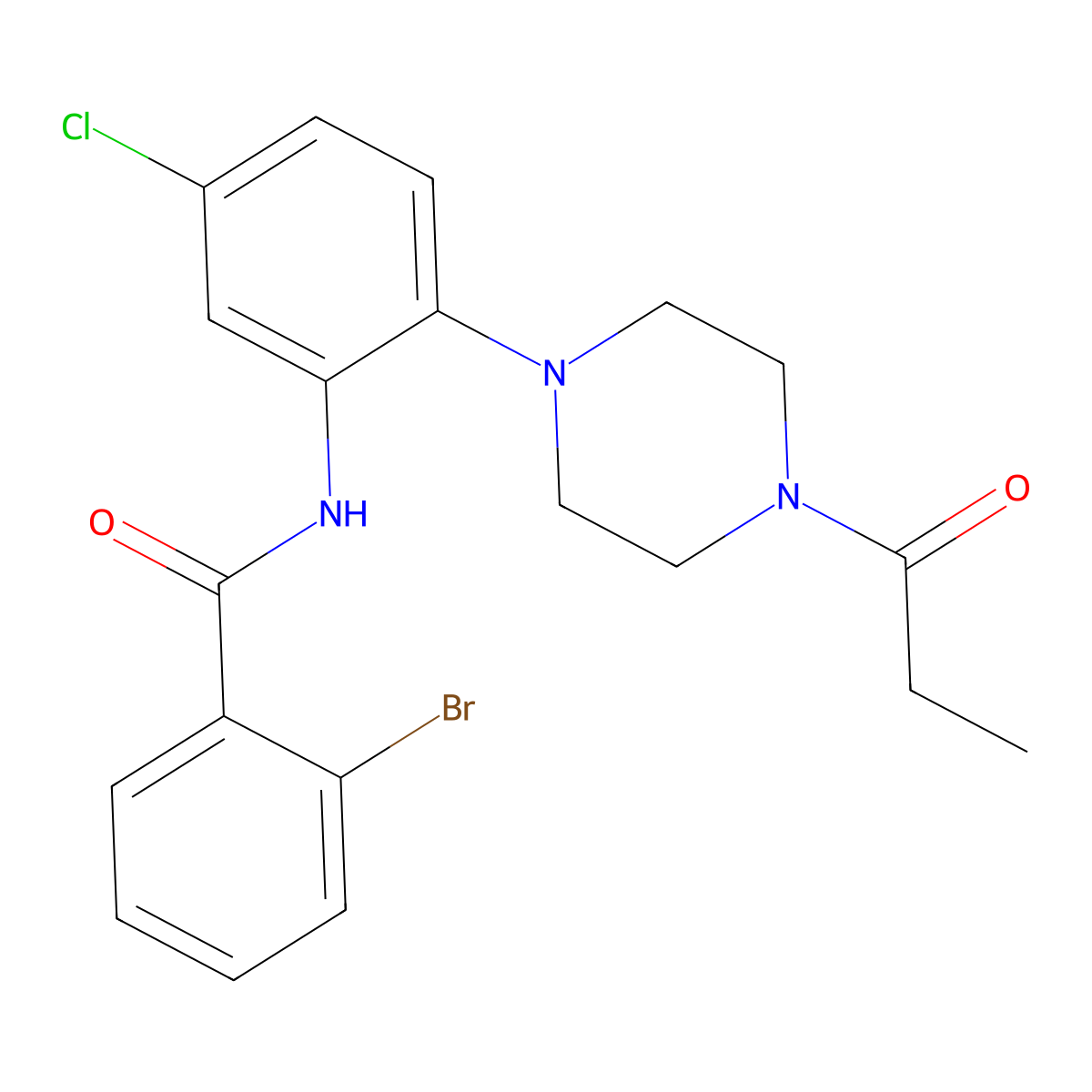 2-bromo-N-[5-chloro-2-(4-propanoylpiperazin-1-yl)phenyl]benzamide molecular structure, CAS 831234-62-9