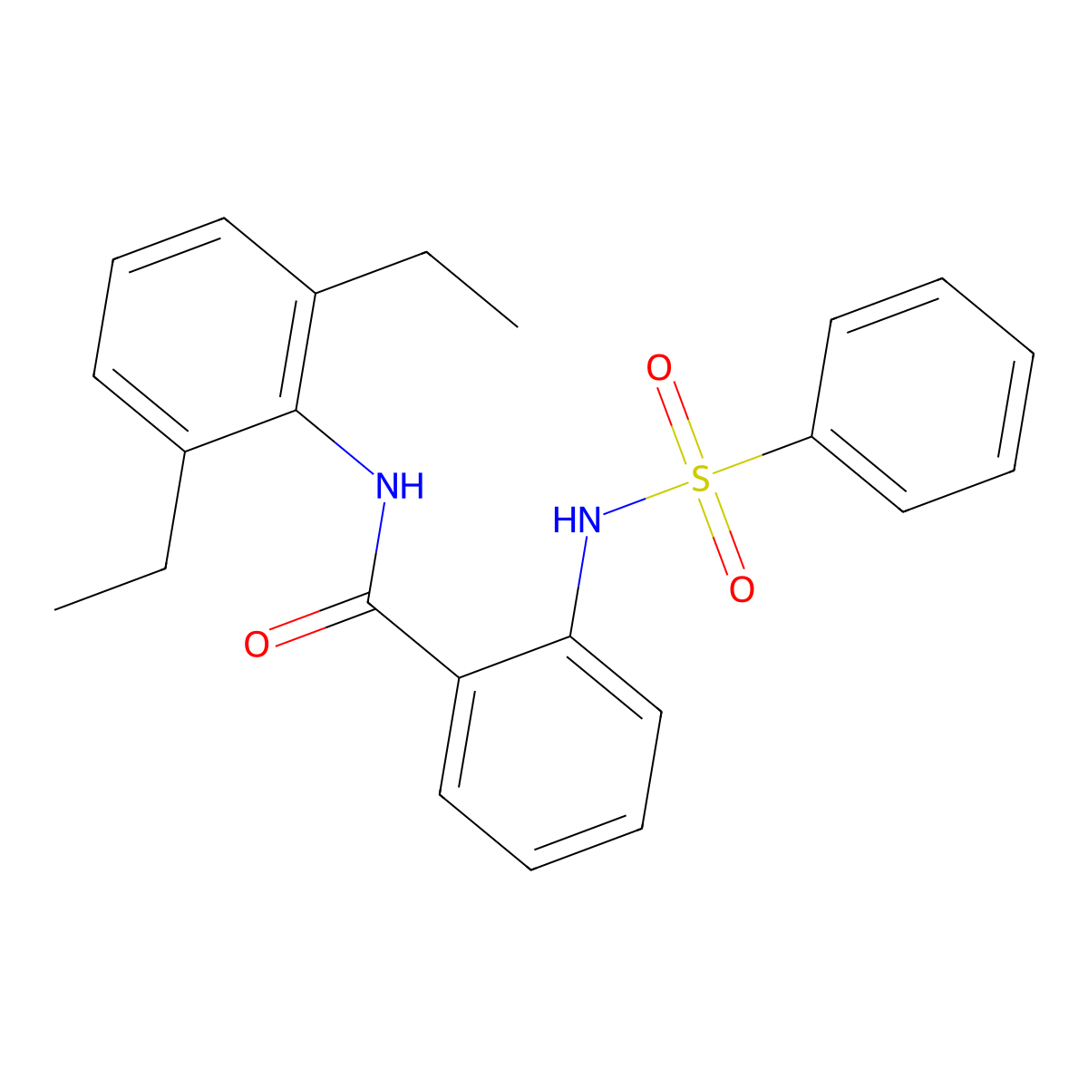 2-(benzenesulfonamido)-N-(2,6-diethylphenyl)benzamide molecular structure, CAS 831234-63-0