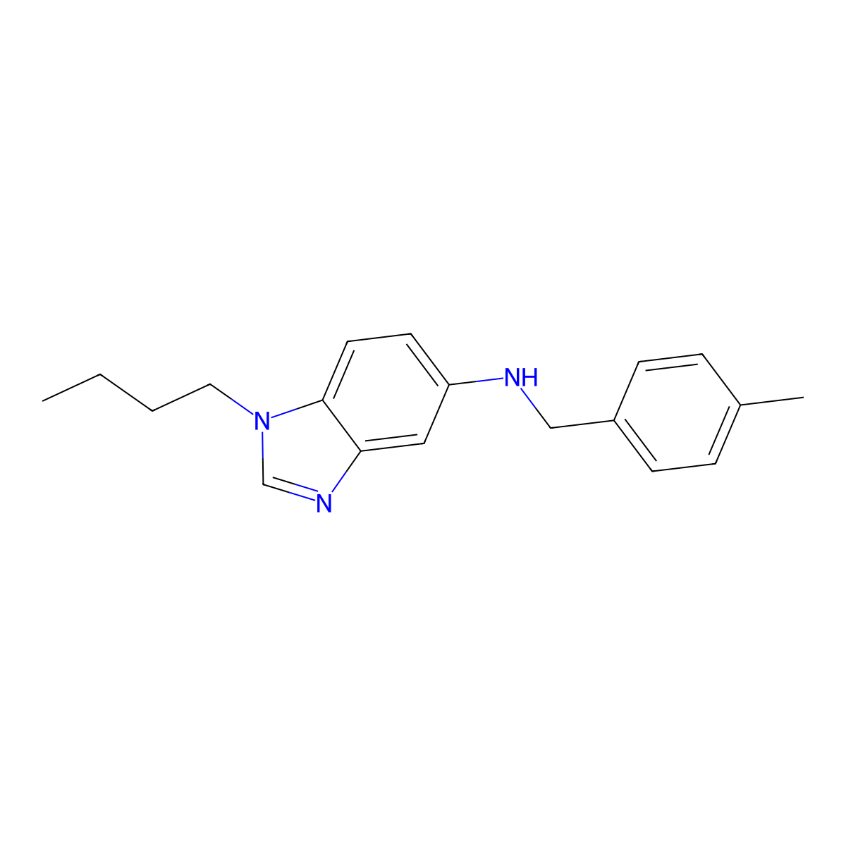 1-butyl-N-[(4-methylphenyl)methyl]benzimidazol-5-amine molecular structure, CAS 831234-66-3