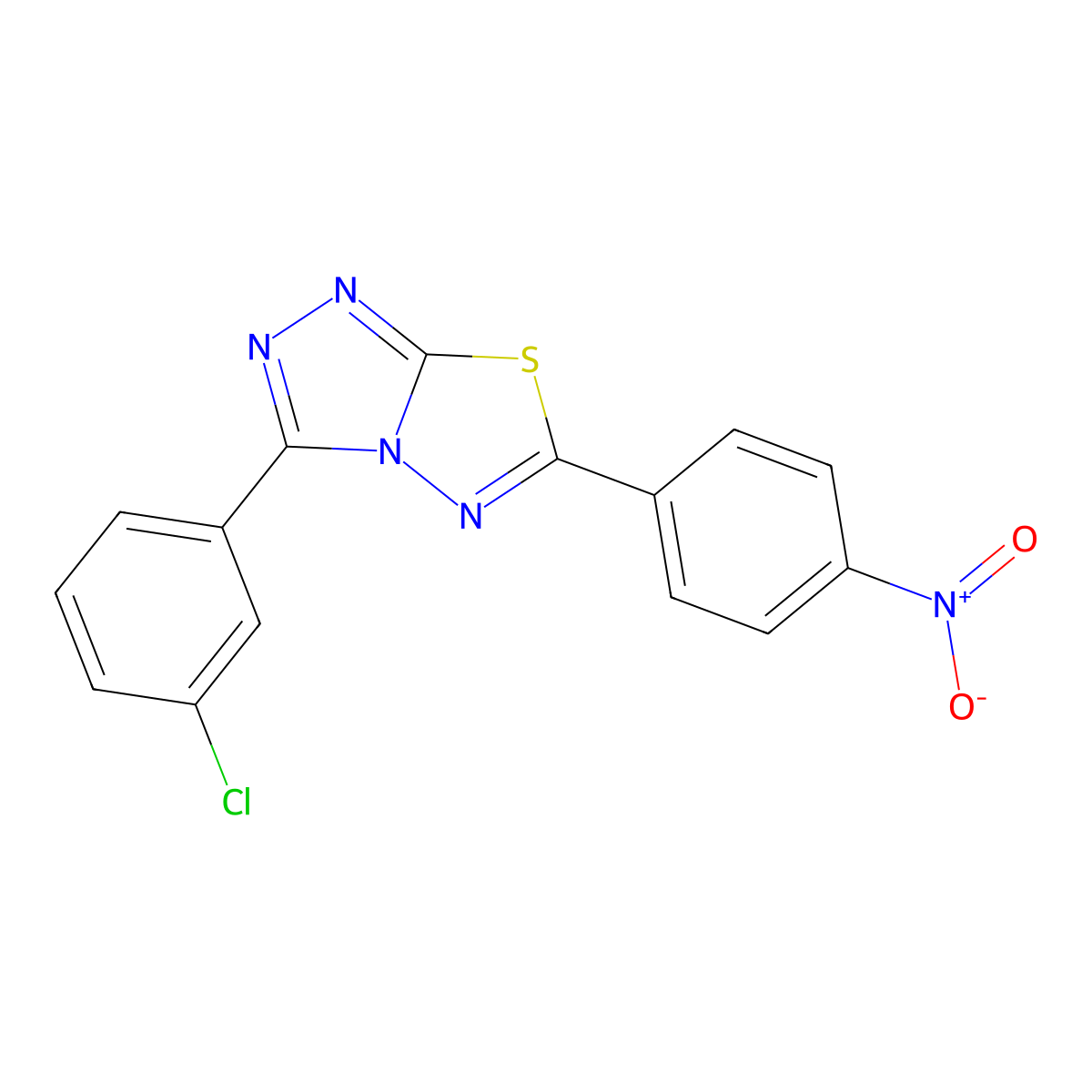 3-(3-Chlorophenyl)-6-(4-nitrophenyl)-[1,2,4]triazolo[3,4-b][1,3,4]thiadiazole molecular structure, CAS 831234-71-0