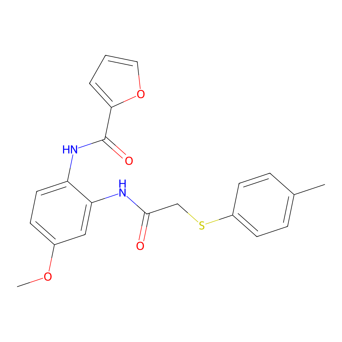 N-[4-methoxy-2-[[2-(4-methylphenyl)sulfanylacetyl]amino]phenyl]furan-2-carboxamide molecular structure, CAS 831234-86-7