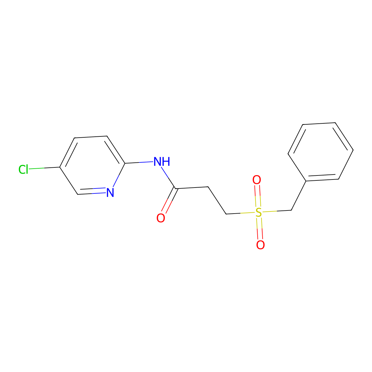 3-benzylsulfonyl-N-(5-chloropyridin-2-yl)propanamide molecular structure, CAS 831234-88-9