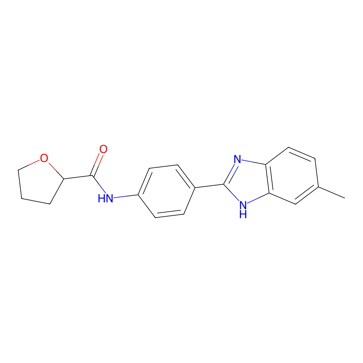 N-[4-(6-methyl-1H-benzimidazol-2-yl)phenyl]oxolane-2-carboxamide molecular structure, CAS 831235-12-2