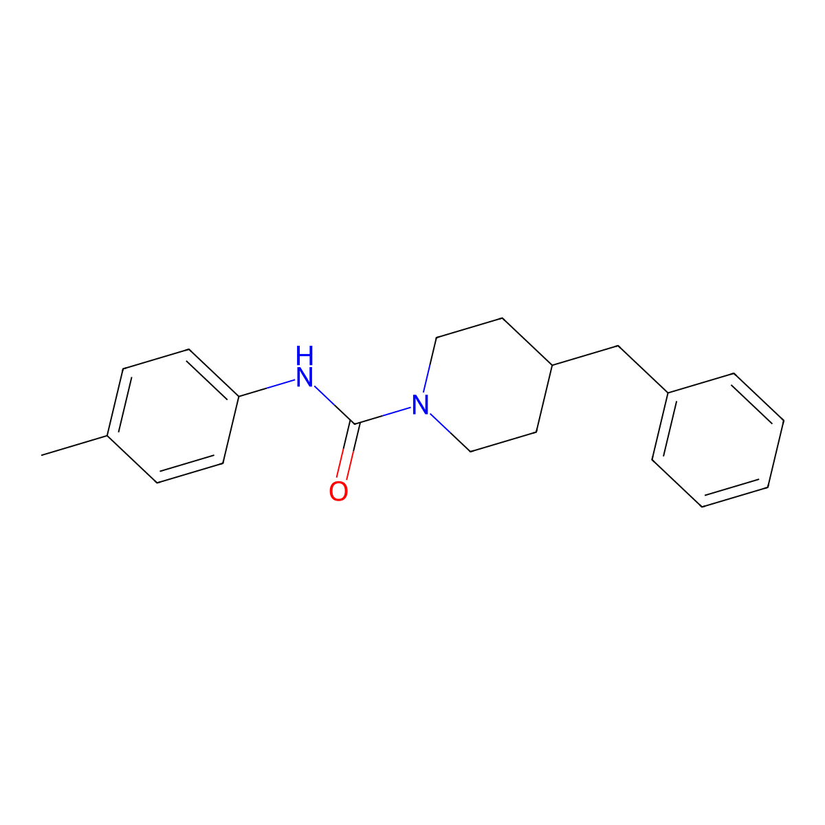 4-benzyl-N-(4-methylphenyl)piperidine-1-carboxamide molecular structure, CAS 831235-88-2