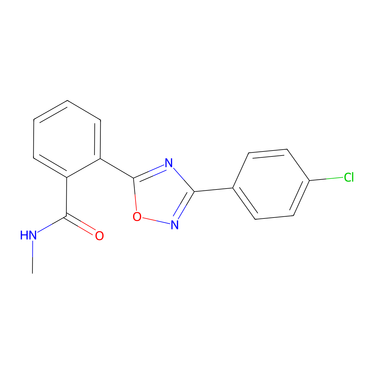 2-[3-(4-chlorophenyl)-1,2,4-oxadiazol-5-yl]-N-methylbenzamide molecular structure, CAS 831235-93-9