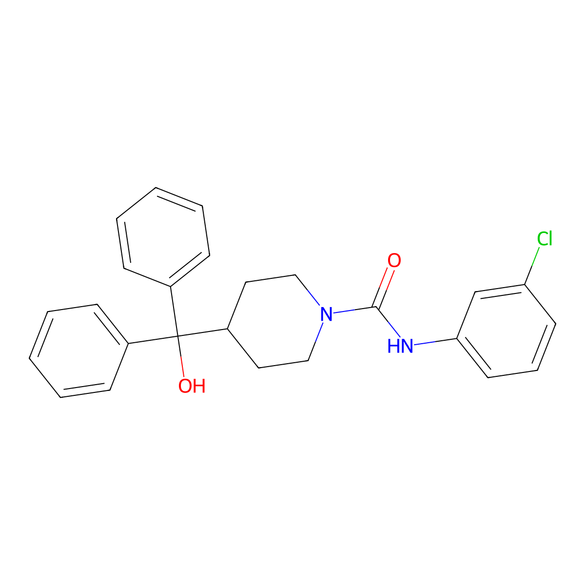 N-(3-chlorophenyl)-4-[hydroxy(diphenyl)methyl]piperidine-1-carboxamide molecular structure, CAS 831236-11-4